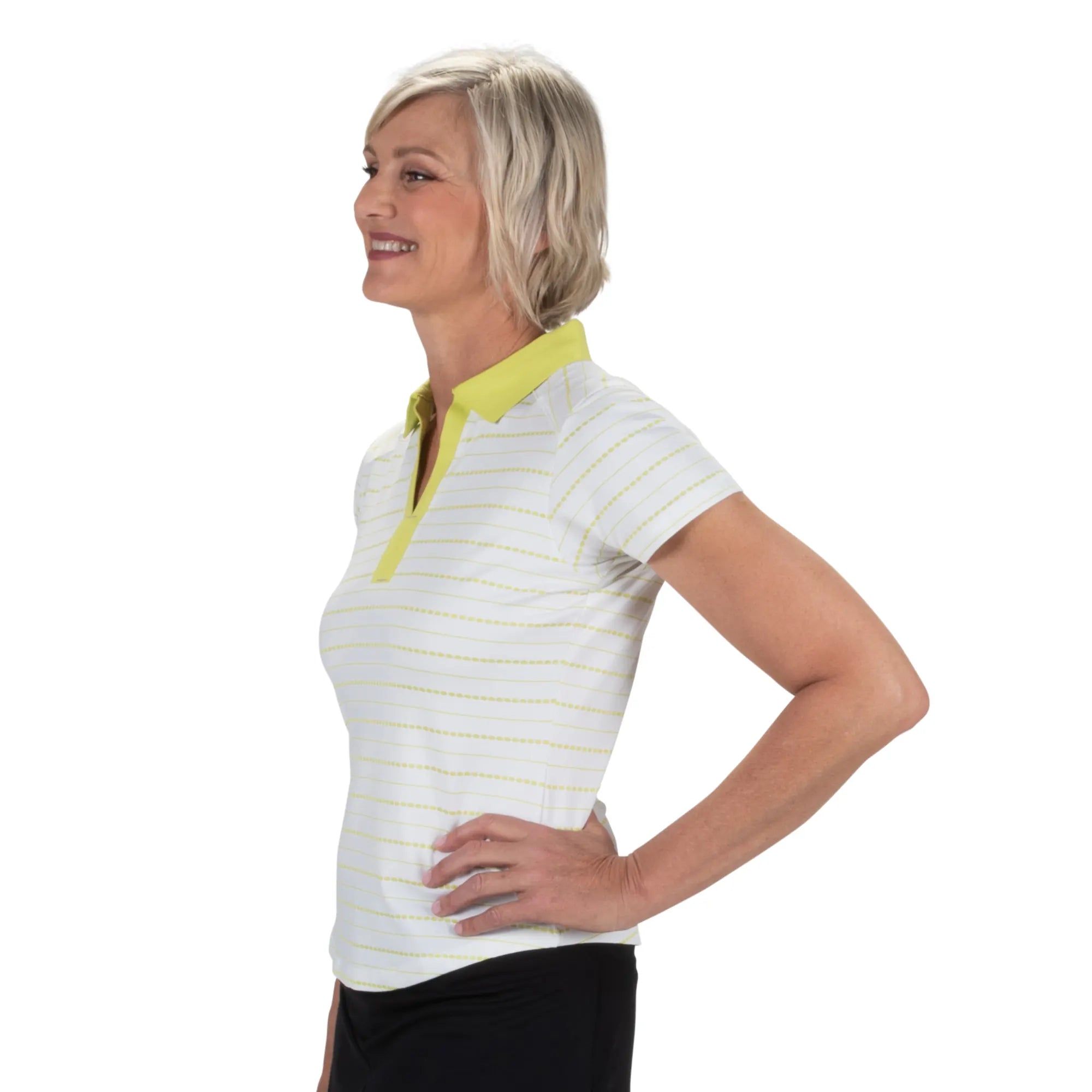 Nancy Lopez  Point Short Sleeve Polo Cacti Multi