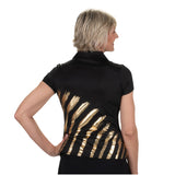 Nancy Lopez  Safari Short Sleeve Polo Black Multi