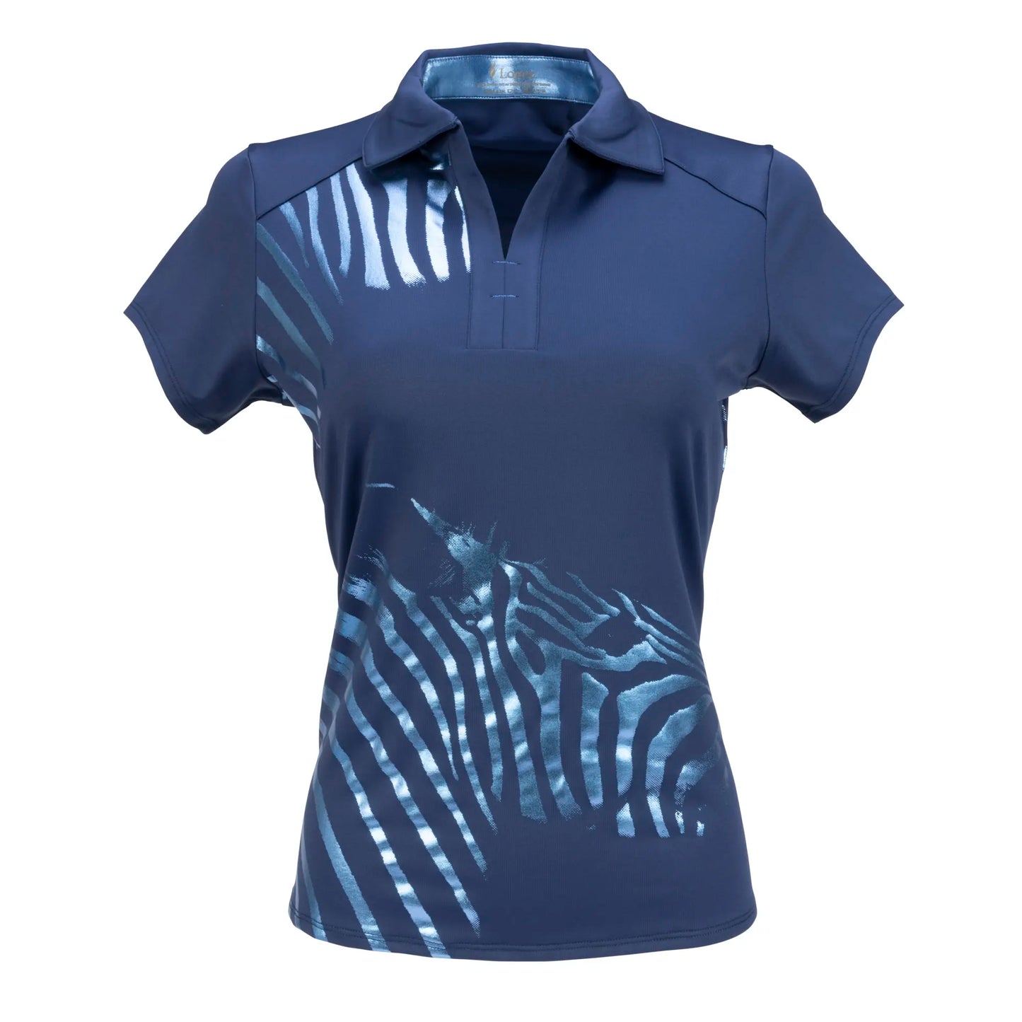 Nancy Lopez  Safari Short Sleeve Polo Navy Multi