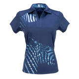 Nancy Lopez  Safari Short Sleeve Polo Navy Multi