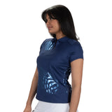 Nancy Lopez  Safari Short Sleeve Polo Navy Multi