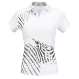 Nancy Lopez  Safari Short Sleeve Polo White Multi