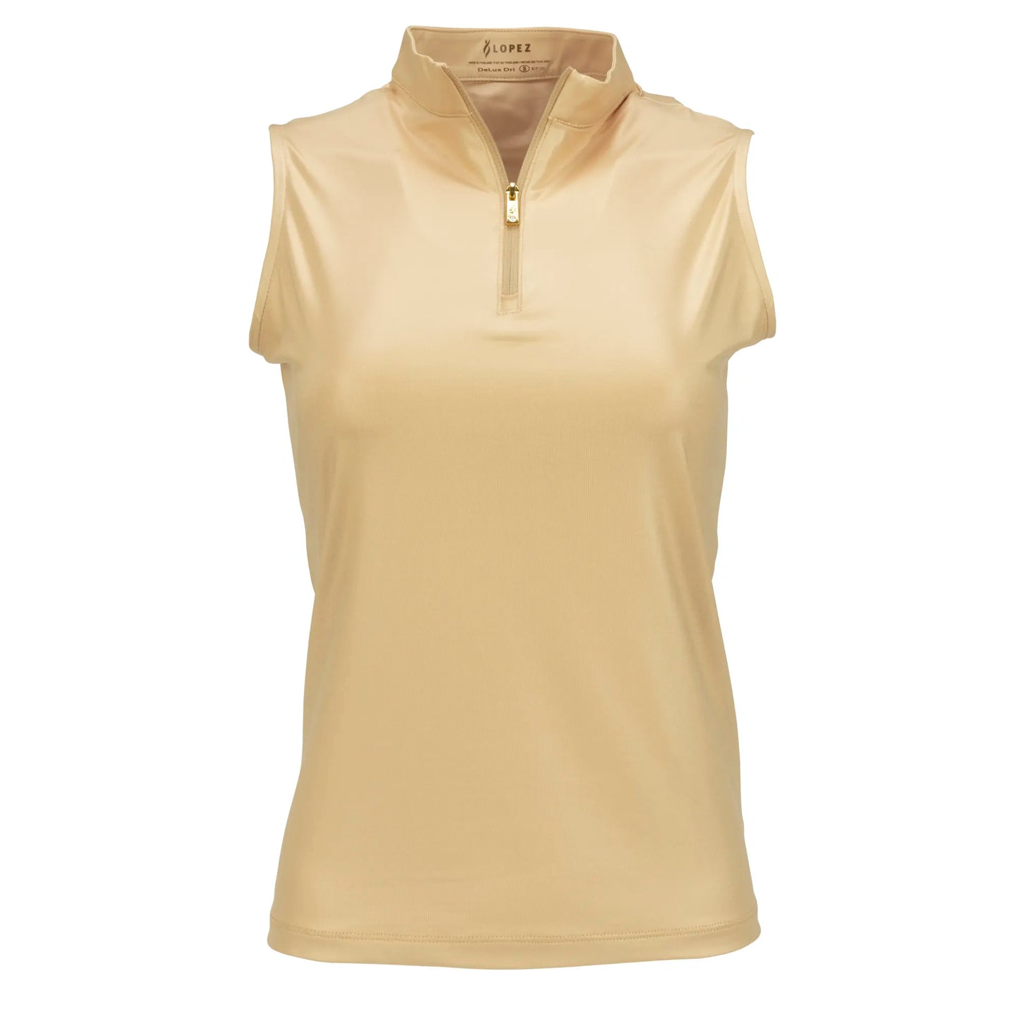 Nancy Lopez  Shine Sleeveless Polo Gold Multi