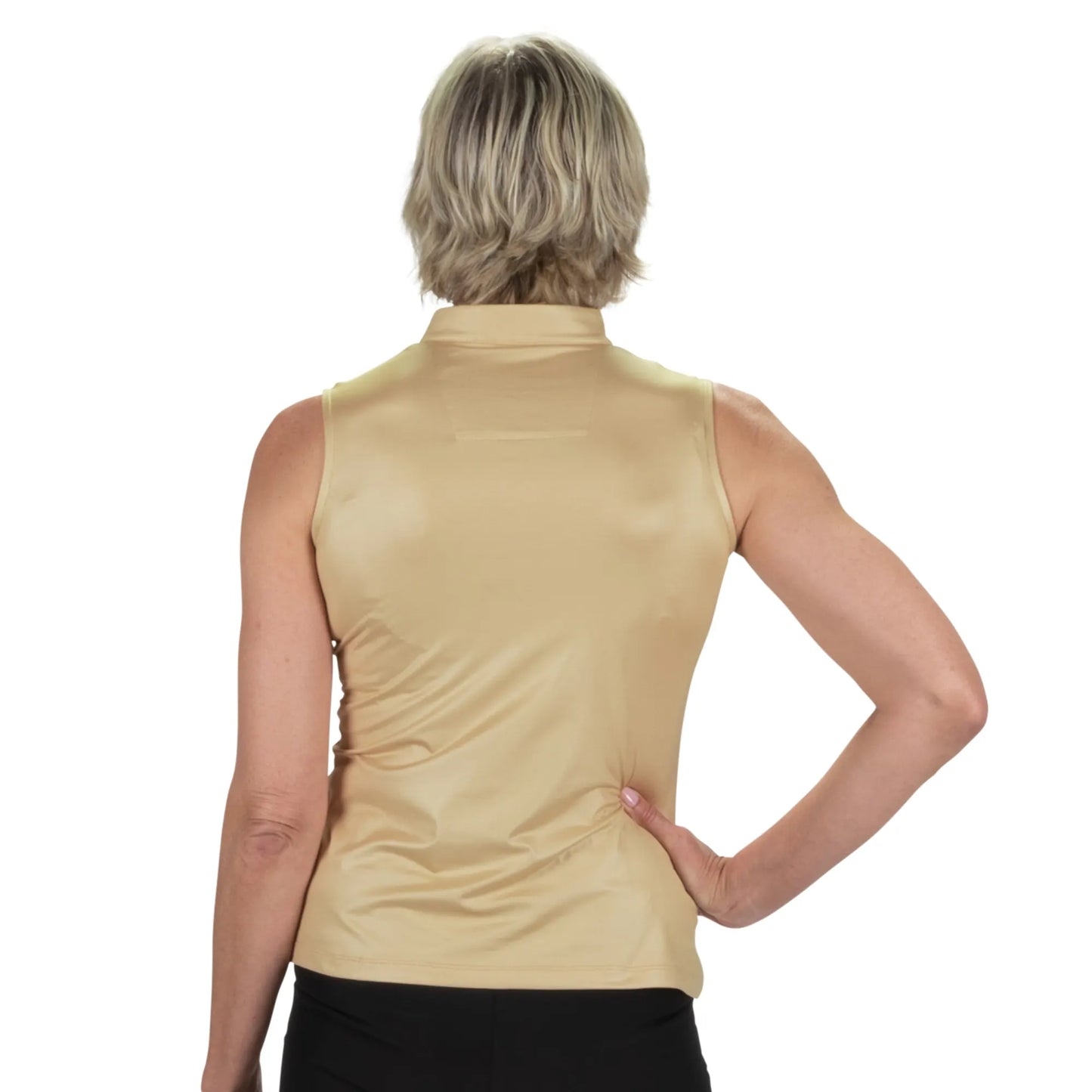 Nancy Lopez  Shine Sleeveless Polo Gold Multi