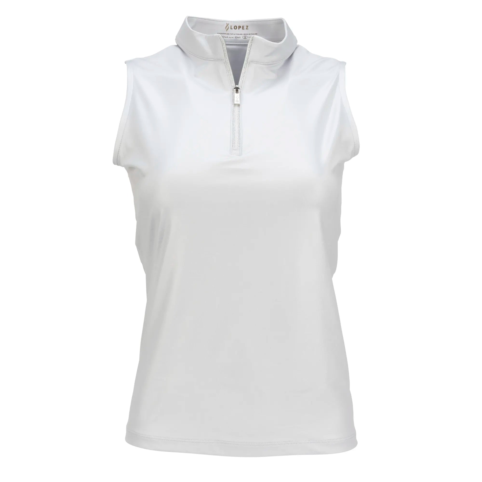 Nancy Lopez  Shine Sleeveless Polo Silver Multi