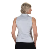 Nancy Lopez  Shine Sleeveless Polo Silver Multi