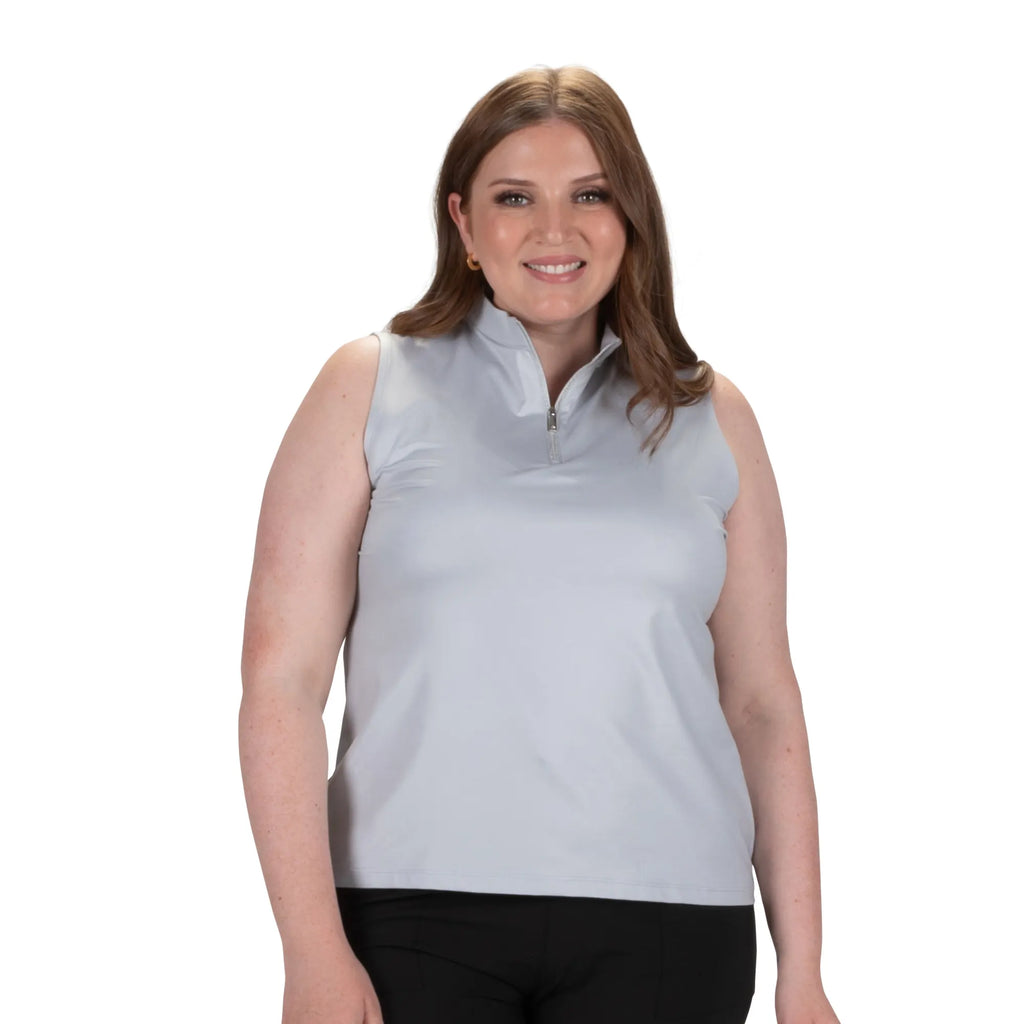 Nancy Lopez  Shine Sleeveless Polo White Multi