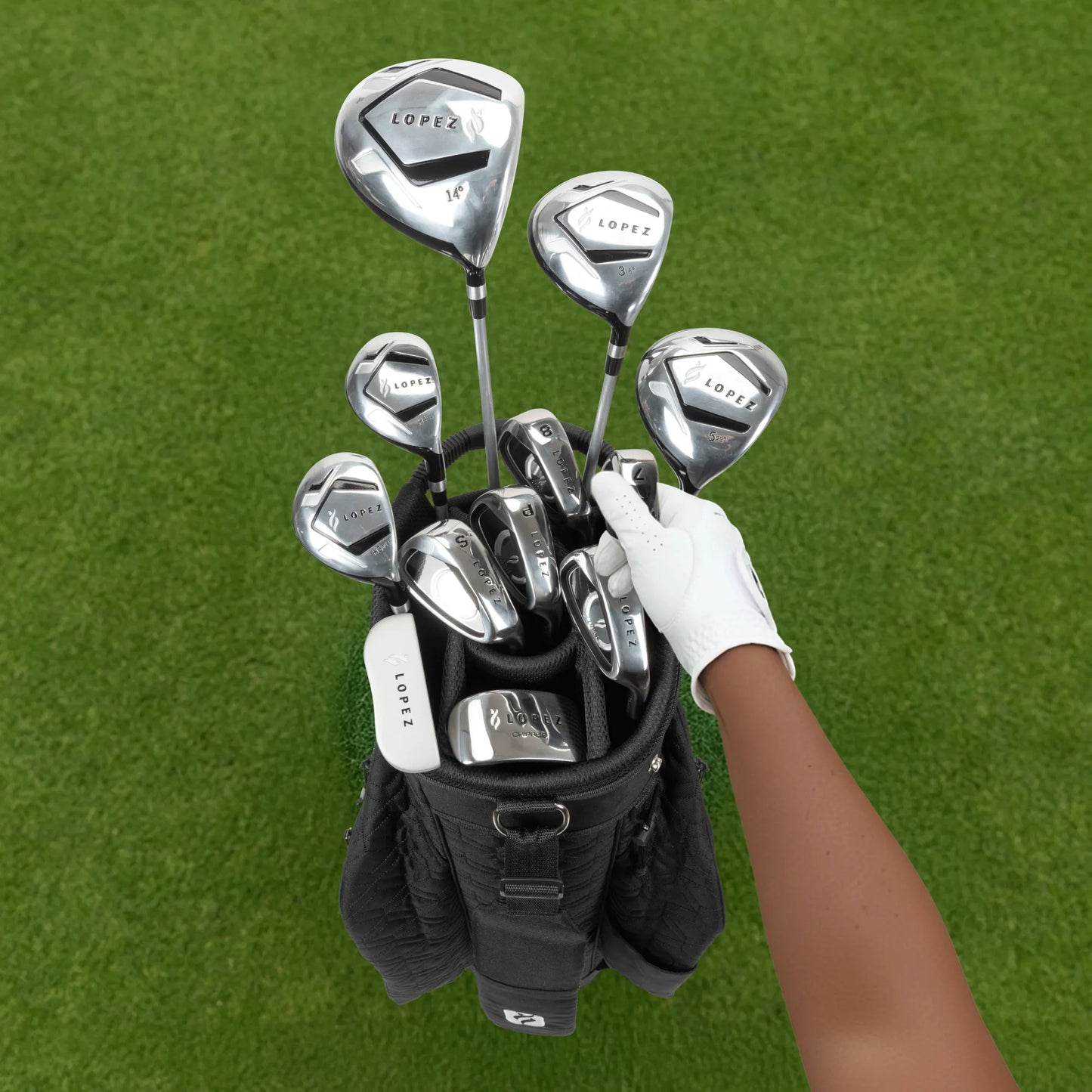 Nancy Lopez  Signature 19Pc Cart Bag Pkg Set - Coal Black Lh Coal Black