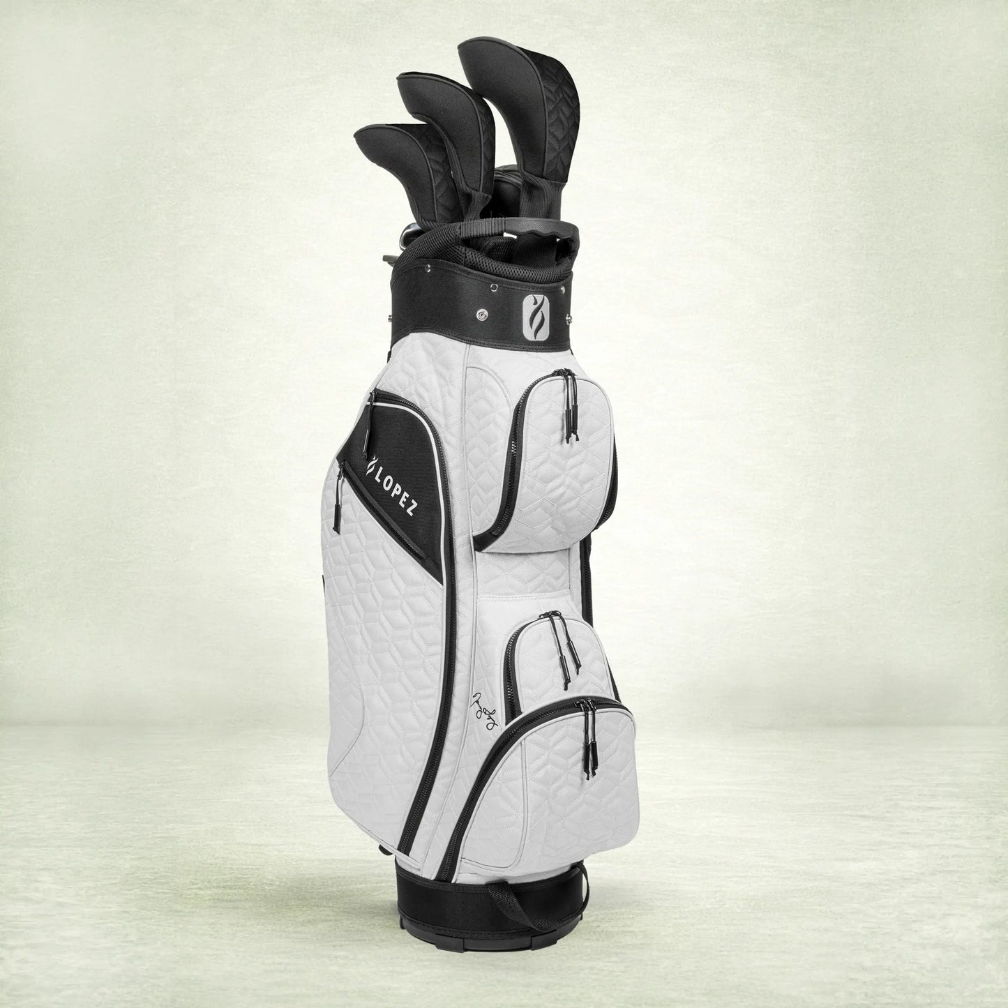 Nancy Lopez  Signature 19Pc Cart Bag Pkg Set - White Canvas Lh White Canvas