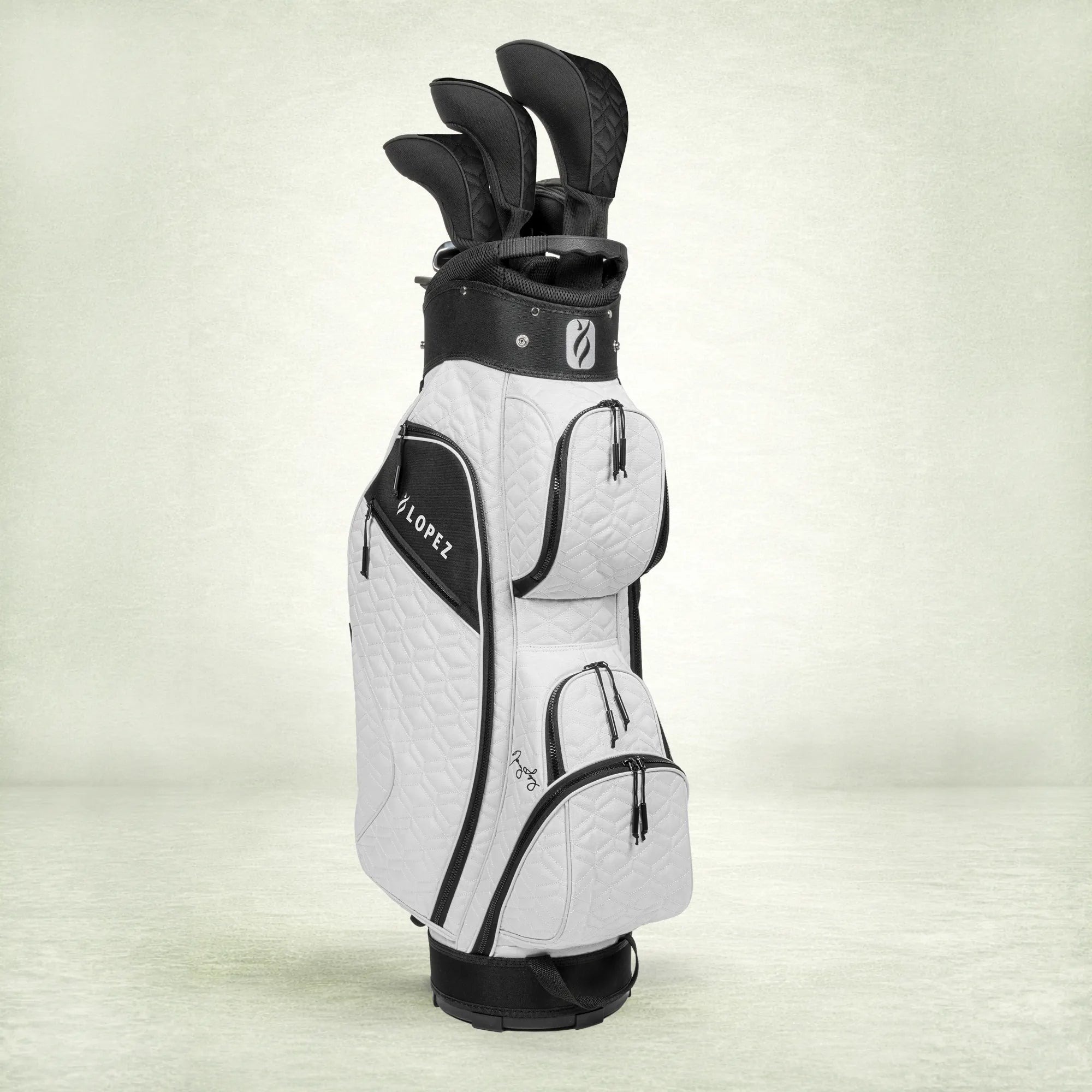 Nancy Lopez  Signature 19Pc Cart Bag Pkg Set - White Canvas Lh White Canvas