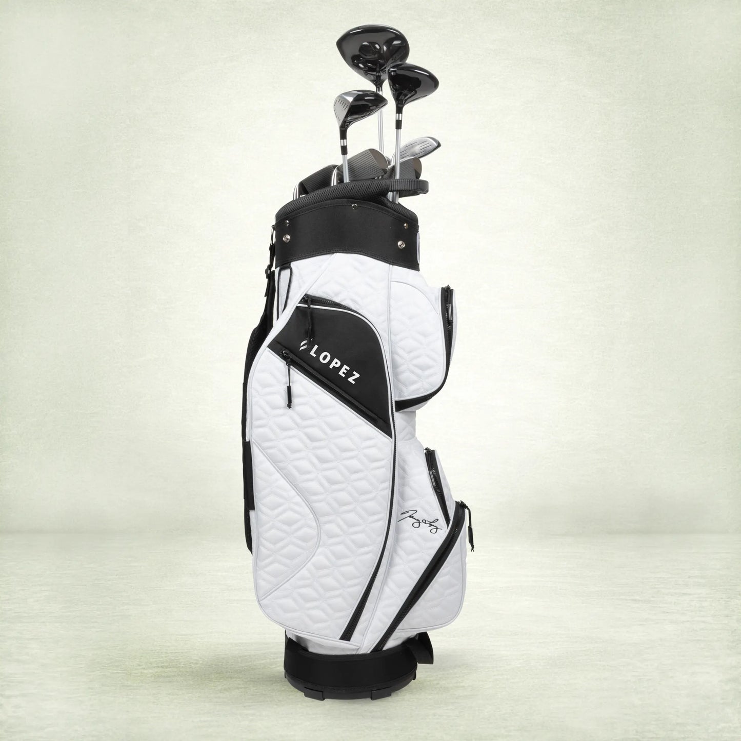 Nancy Lopez  Signature 19Pc Cart Bag Pkg Set - White Canvas Lh White Canvas