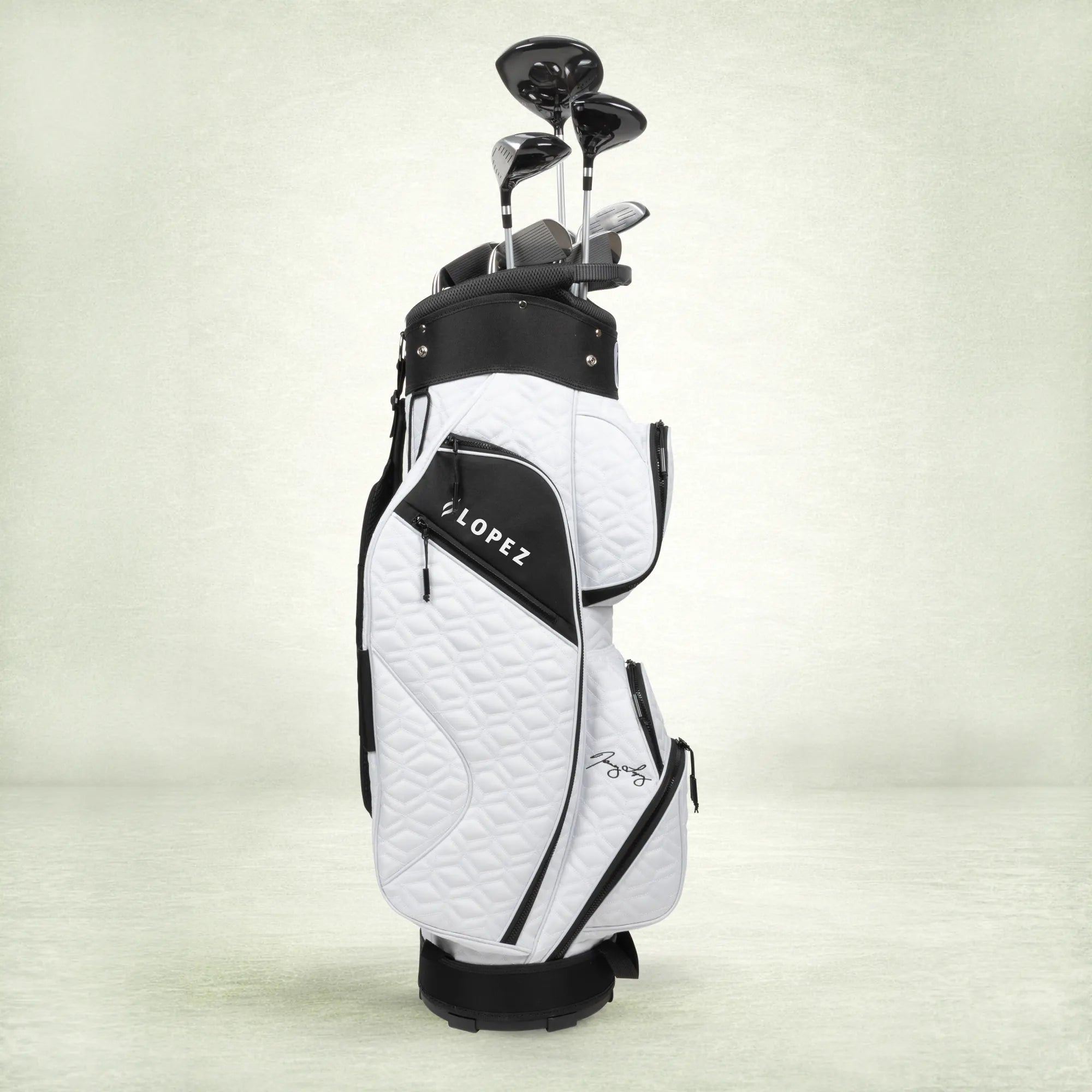 Nancy Lopez  Signature 19Pc Cart Bag Pkg Set - White Canvas Lh White Canvas