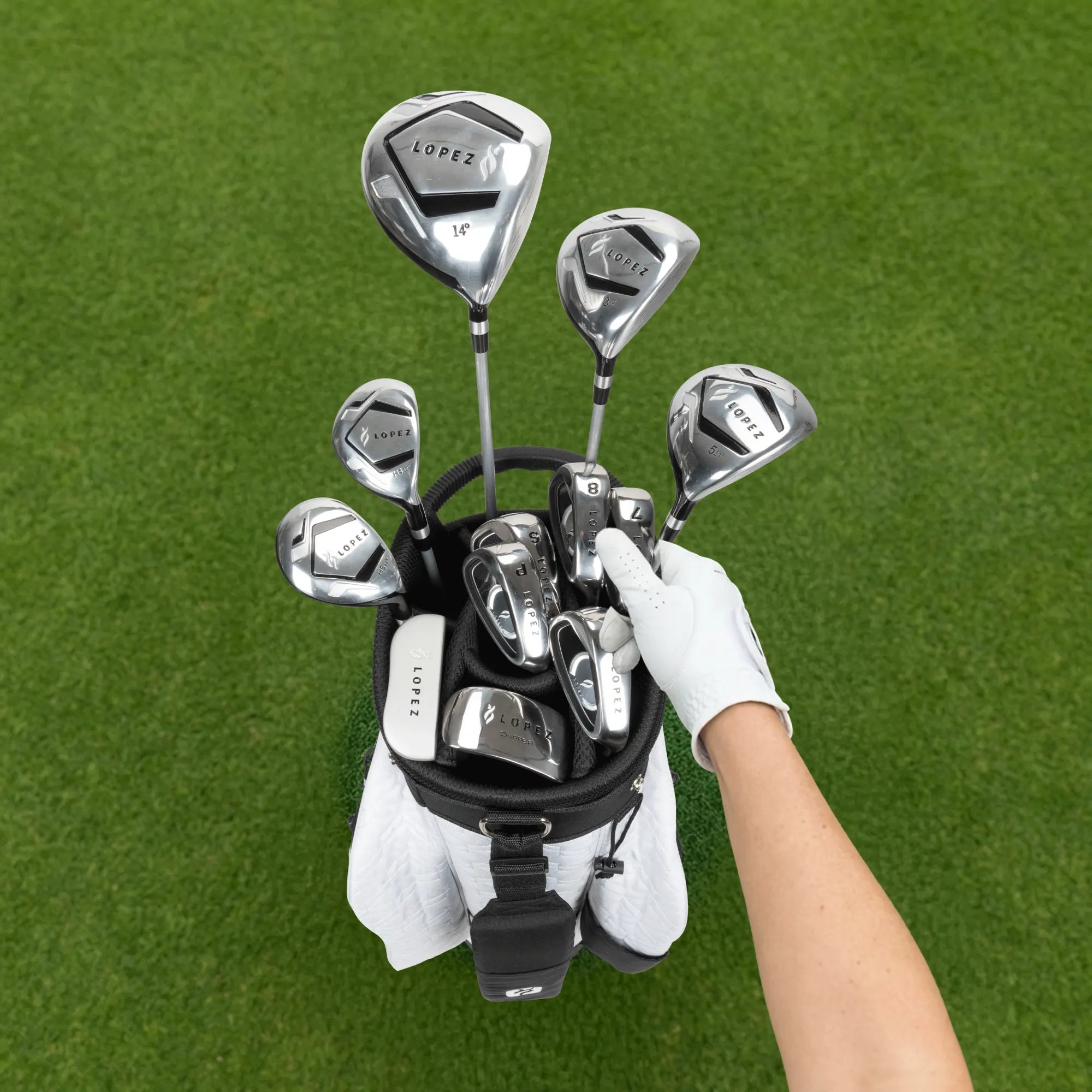 Nancy Lopez  Signature 19Pc Cart Bag Pkg Set - White Canvas Lh White Canvas