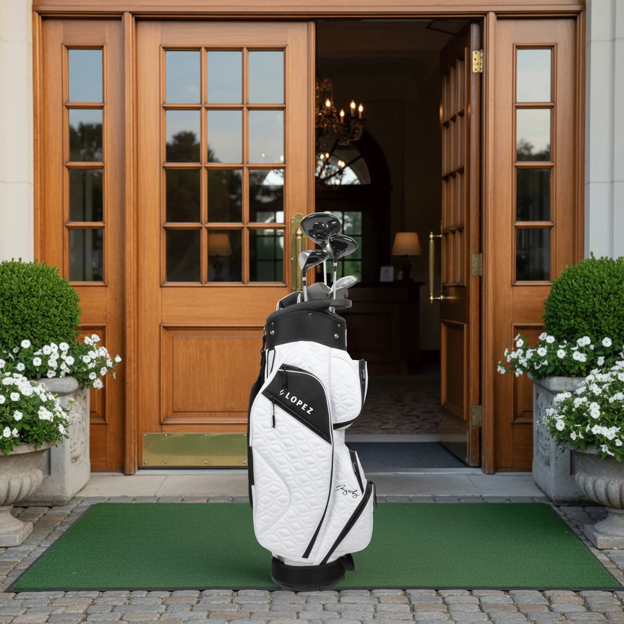 Nancy Lopez  Signature 19Pc Cart Bag Pkg Set - White Canvas Lh White Canvas