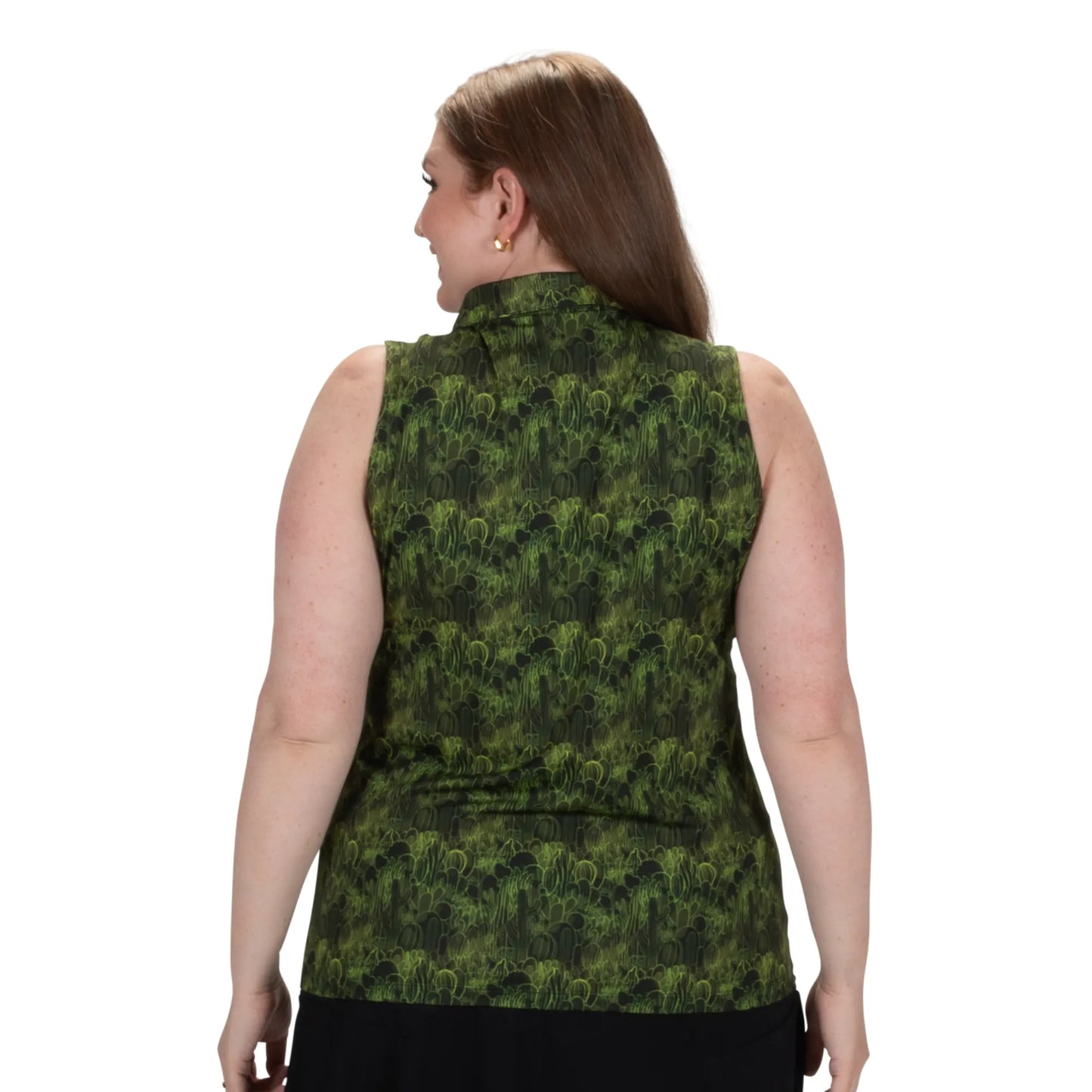 Nancy Lopez  Sonora Sleeveless Polo Plus Black Multi