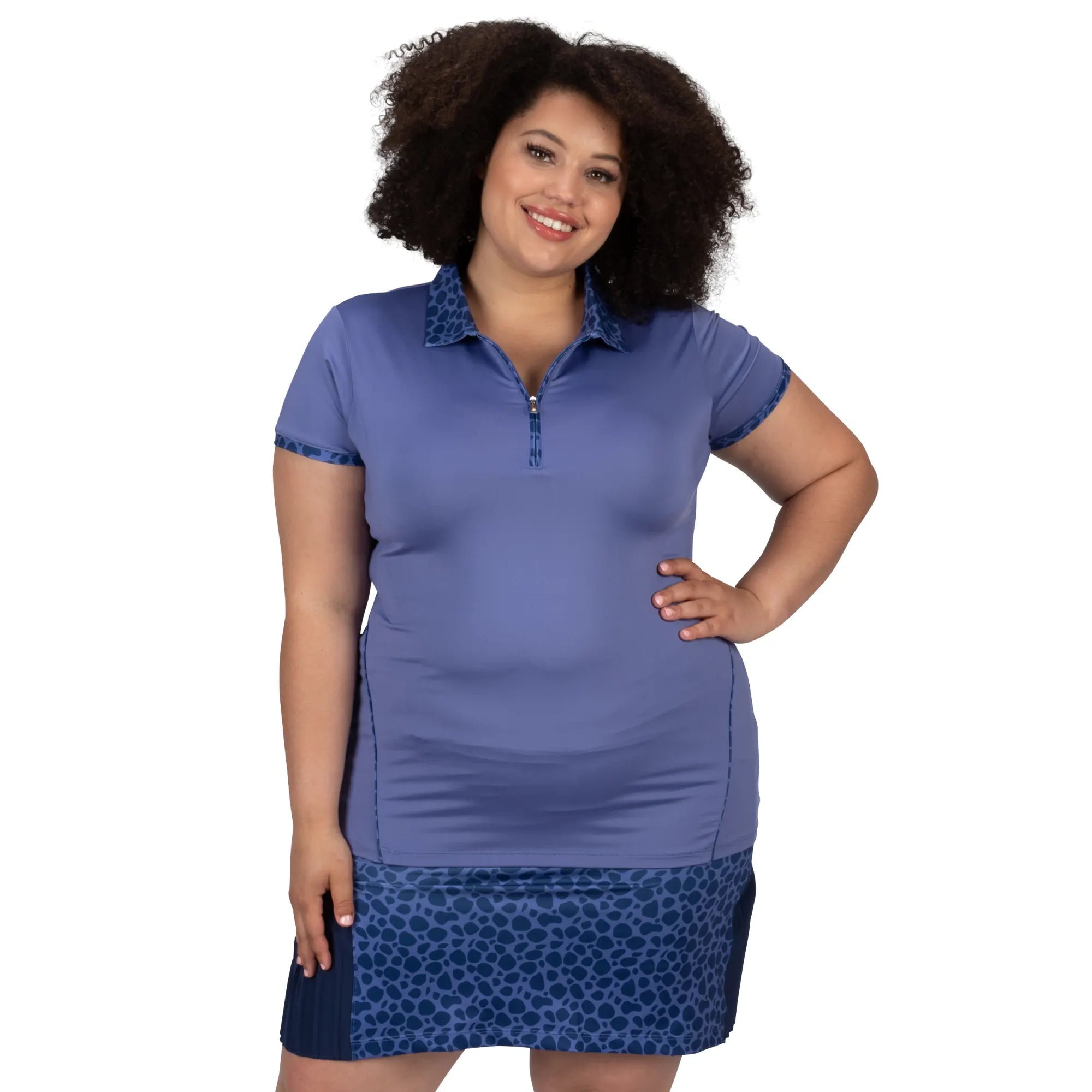 Nancy Lopez  Splendor Short Sleeve Polo Plus Corsica Multi