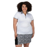 Nancy Lopez  Splendor Short Sleeve Polo Plus White Multi