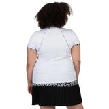 Nancy Lopez  Splendor Short Sleeve Polo Plus White Multi