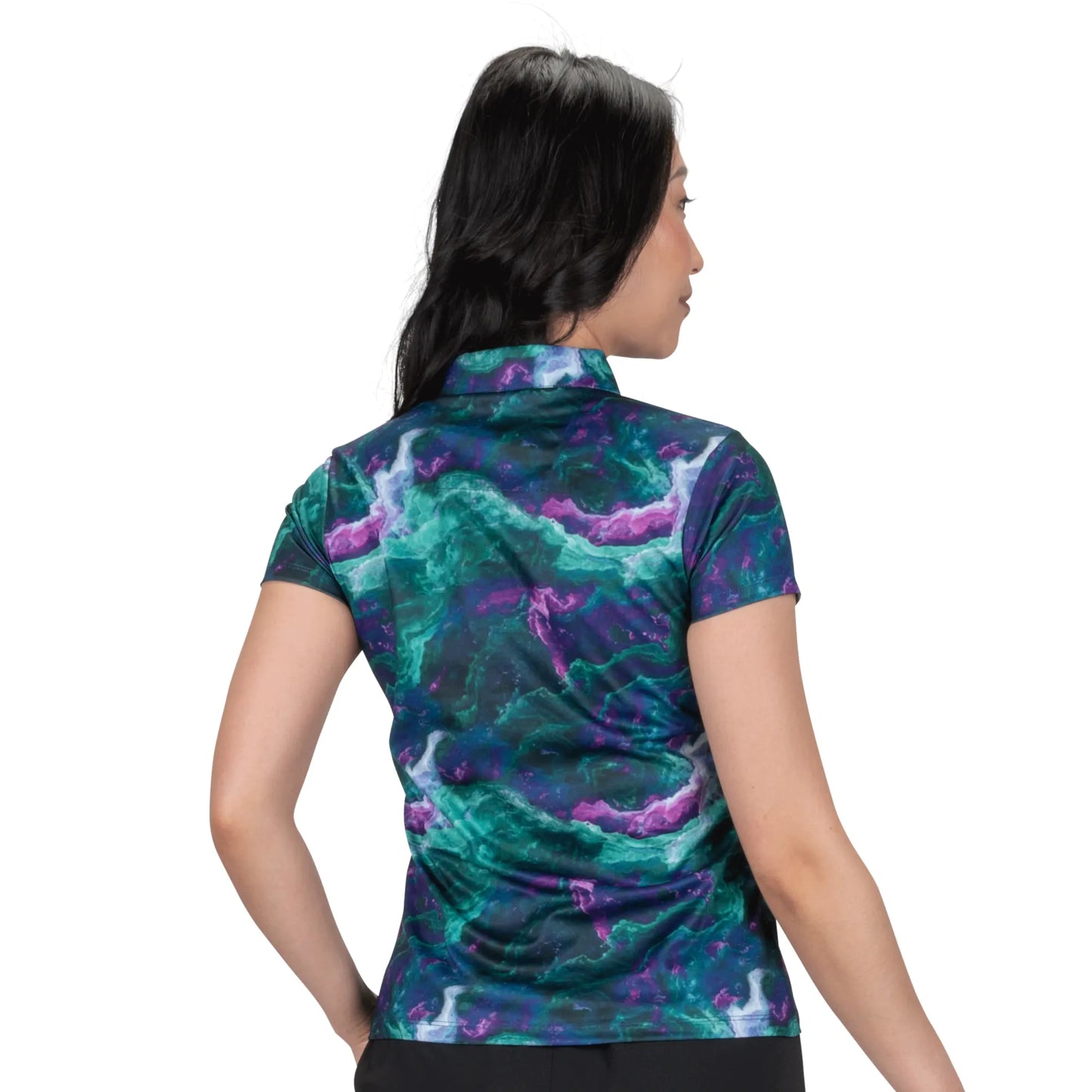 Nancy Lopez  Supra Short Sleeve Polo Black Multi