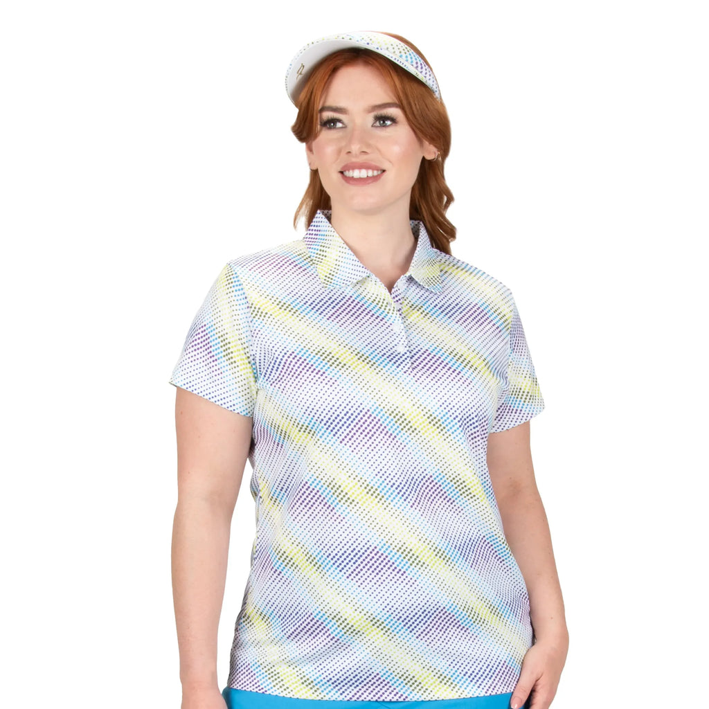 Nancy Lopez  Supra Short Sleeve Polo Plus White Multi