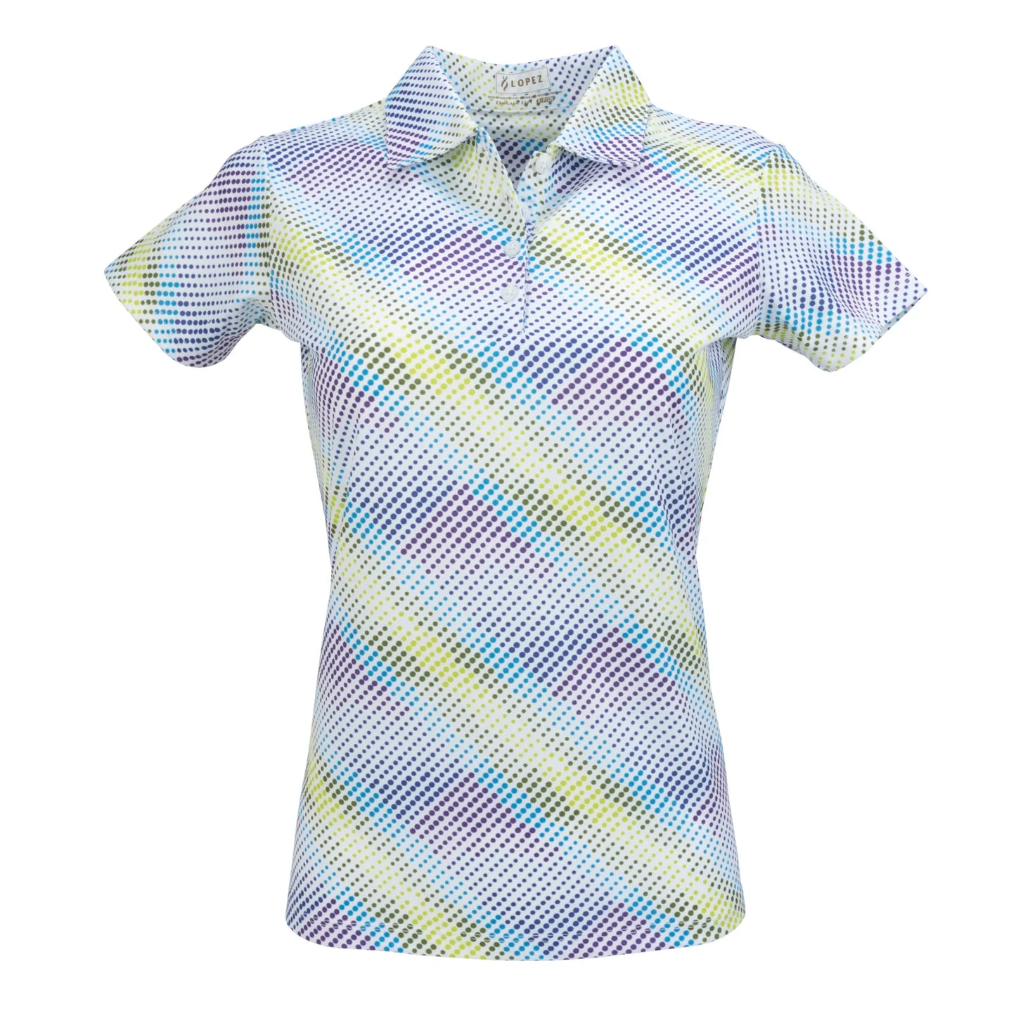 Nancy Lopez  Supra Short Sleeve Polo White Multi