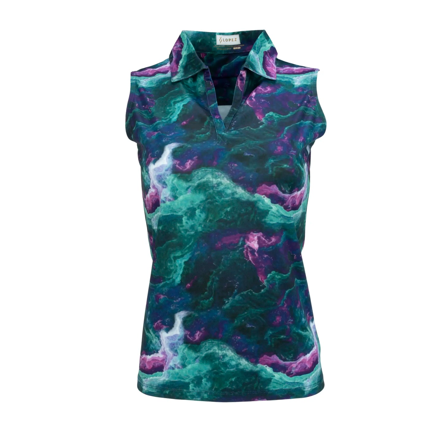 Nancy Lopez  Supra Sleeveless Polo Black Multi