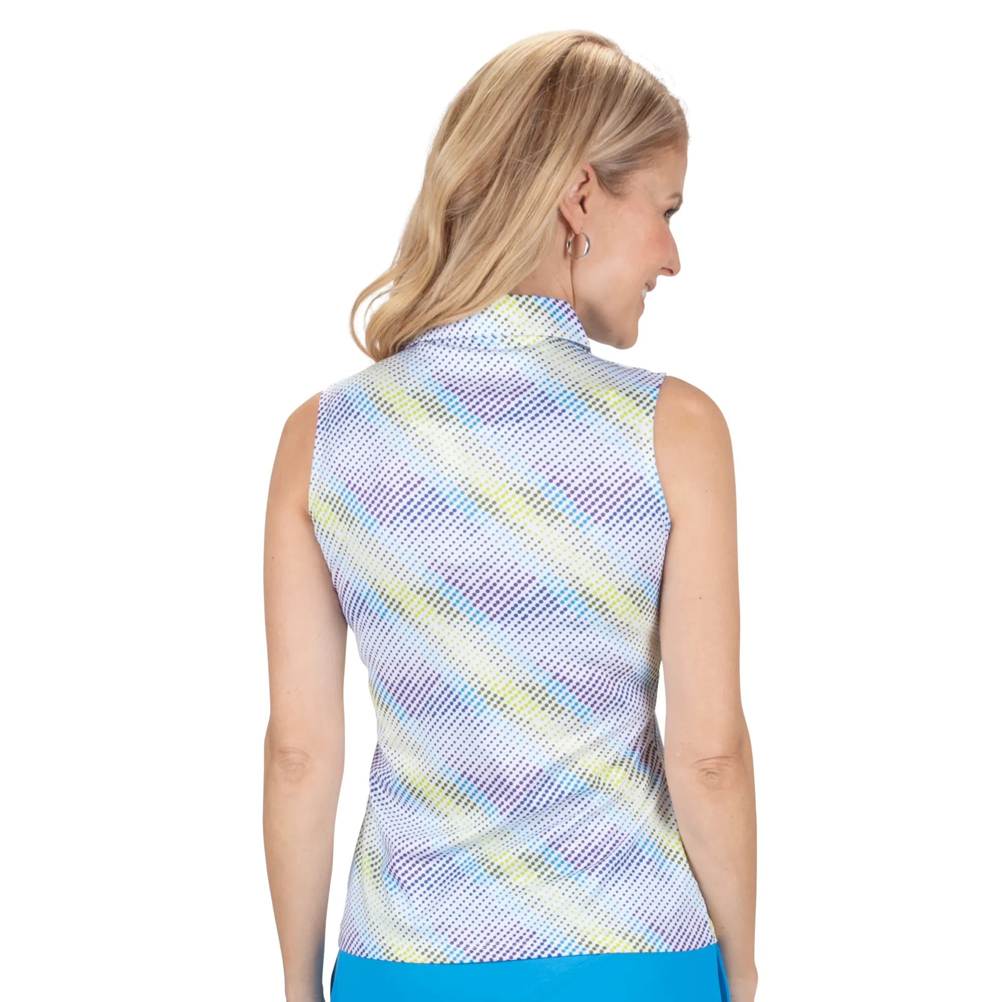 Nancy Lopez  Supra Sleeveless Polo White Multi