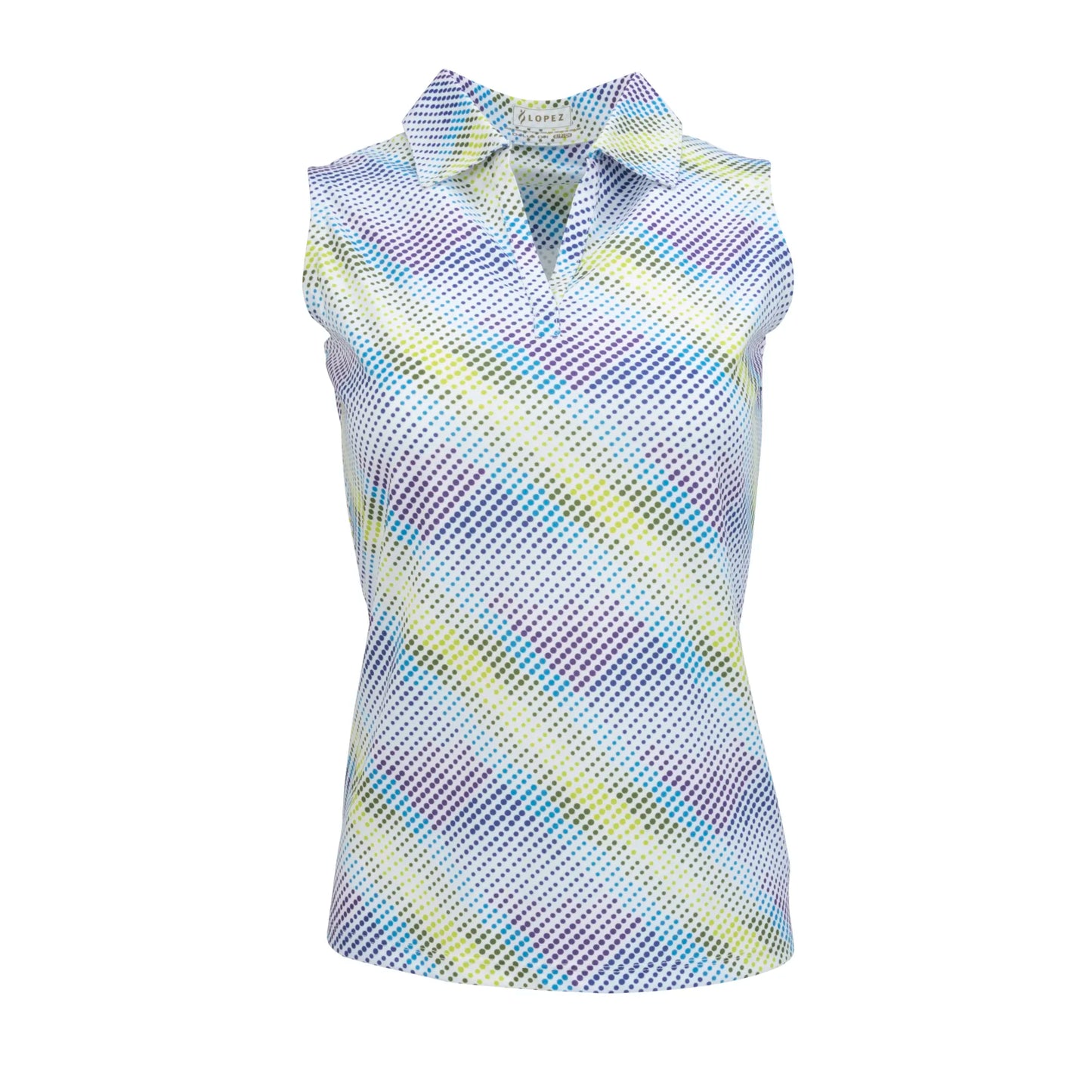 Nancy Lopez  Supra Sleeveless Polo White Multi