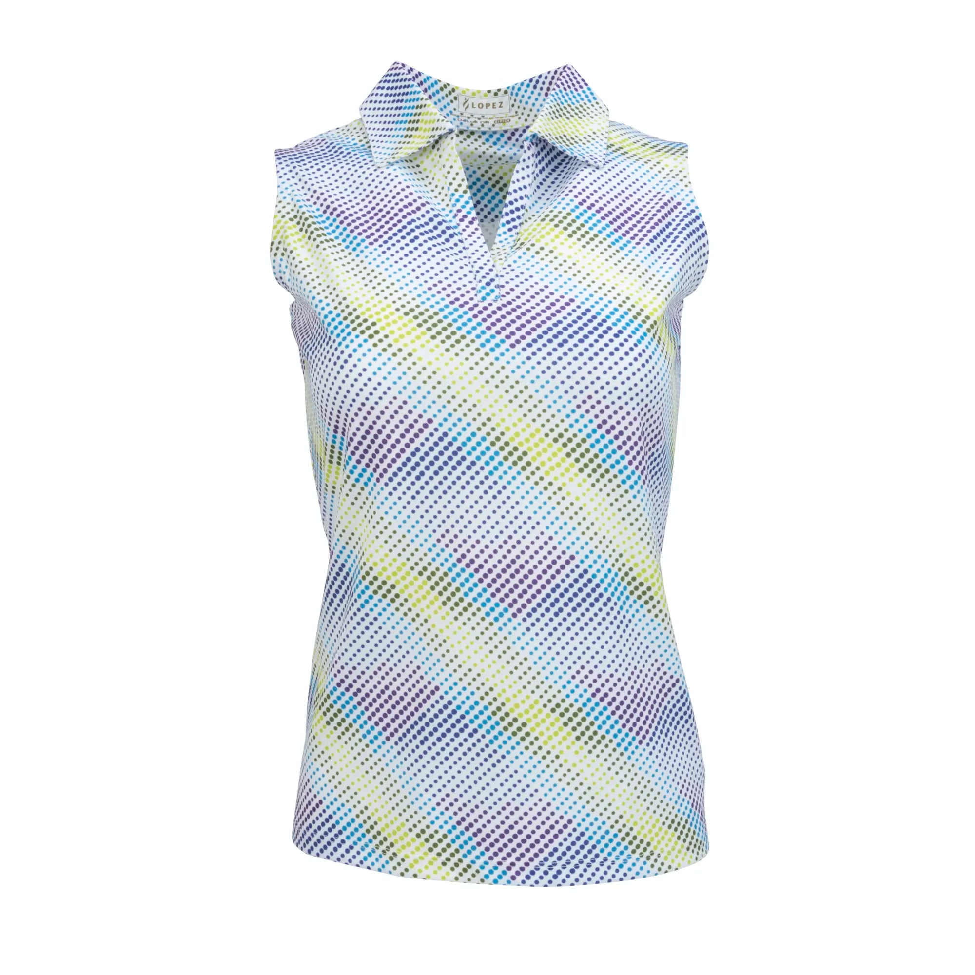 Nancy Lopez  Supra Sleeveless Polo White Multi