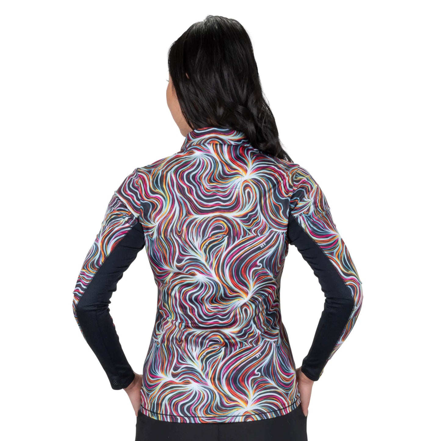 Nancy Lopez  Blast Qz Pullover Black Multi