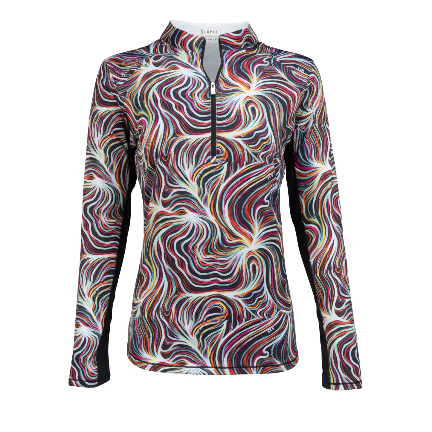 Nancy Lopez  Blast Qz Pullover Black Multi