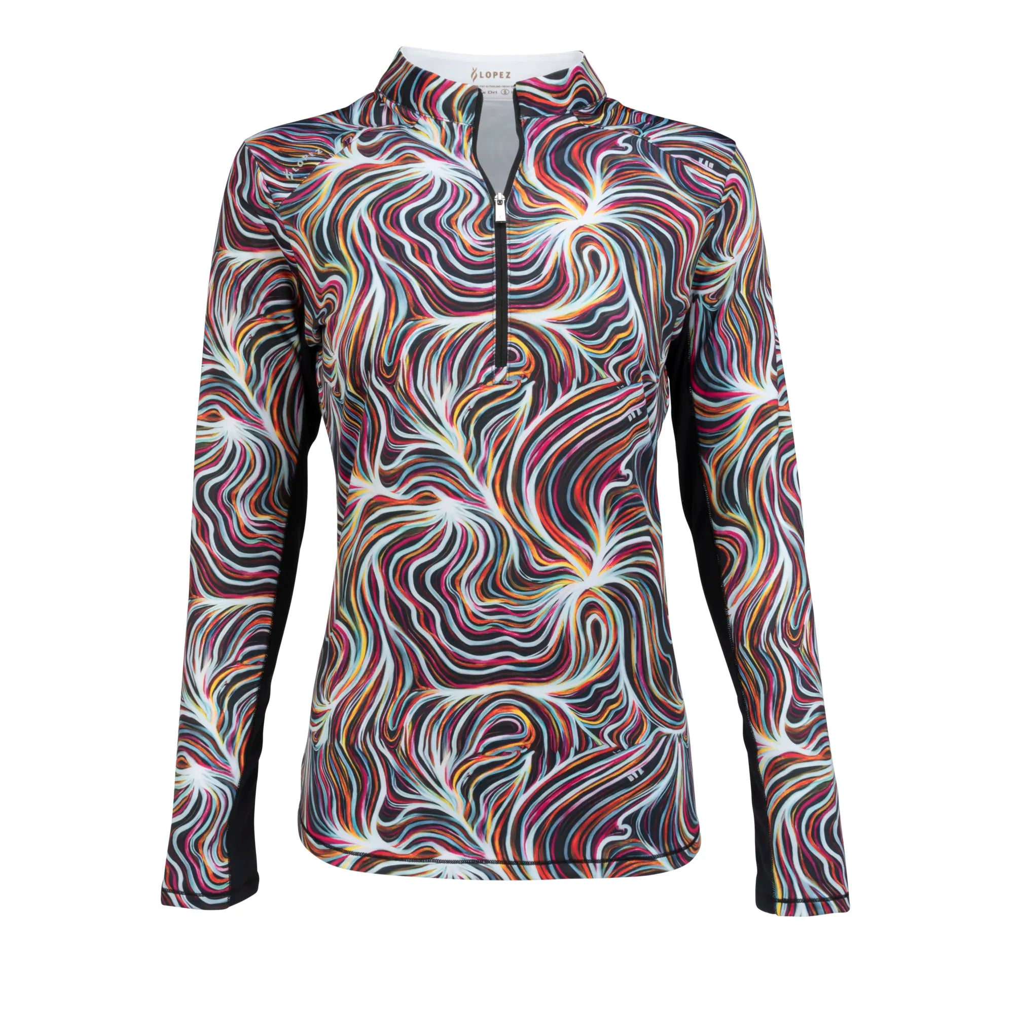 Nancy Lopez  Blast Qz Pullover Black Multi