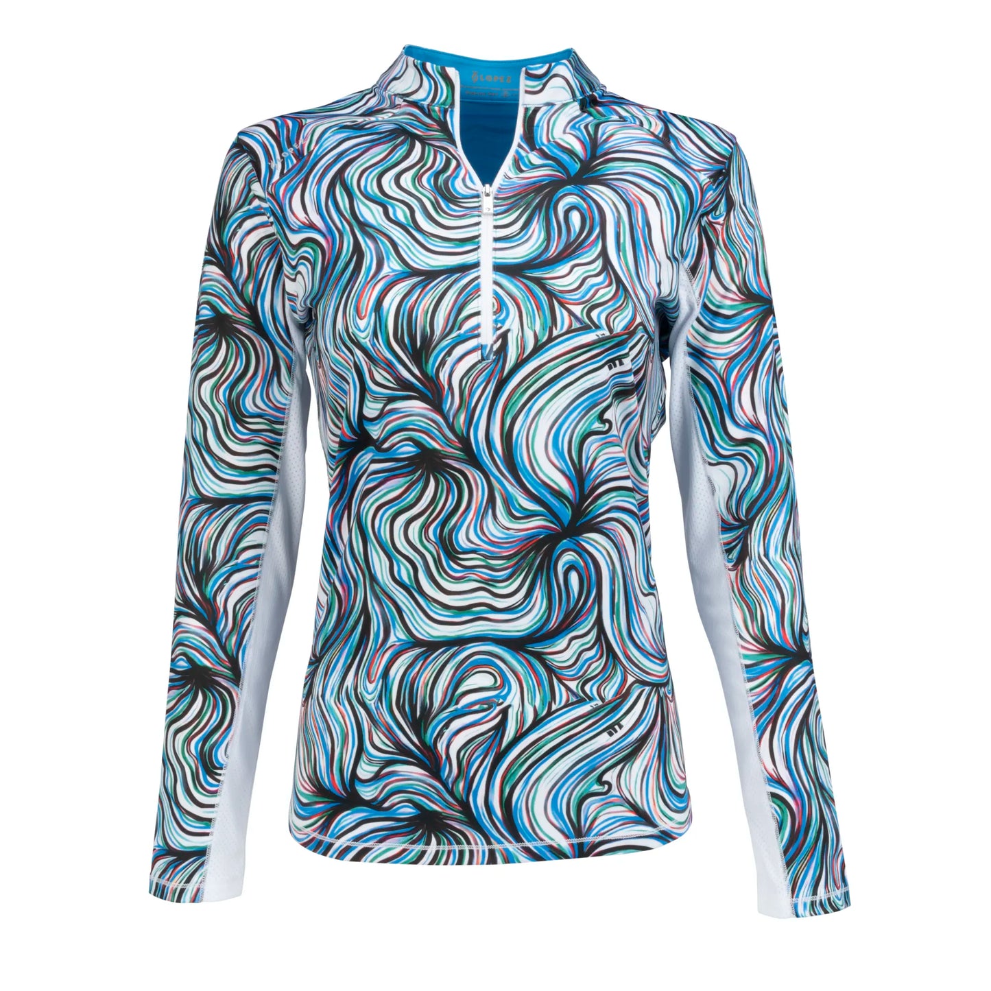 Nancy Lopez  Blast Qz Pullover Plus White Multi