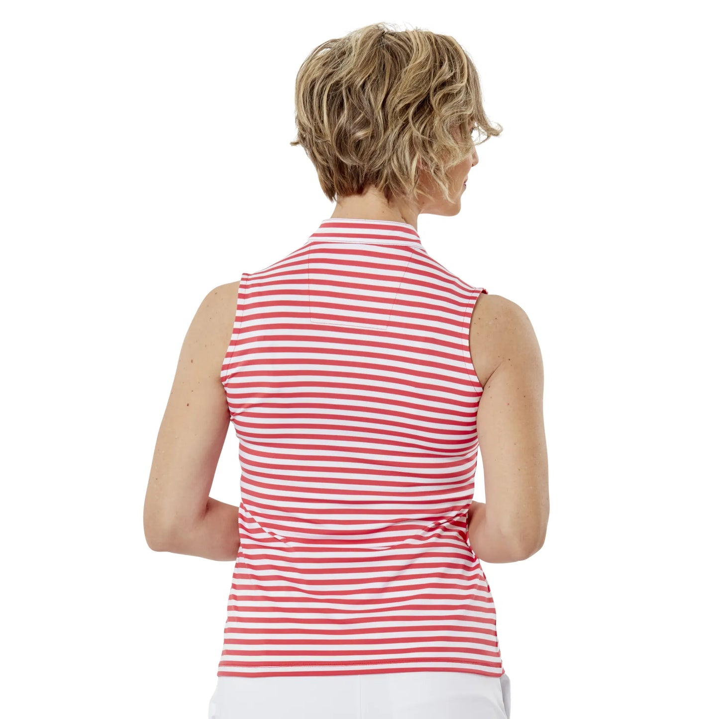 Nancy Lopez  Women'S Bold Sleeveless Polo Rouge Multi