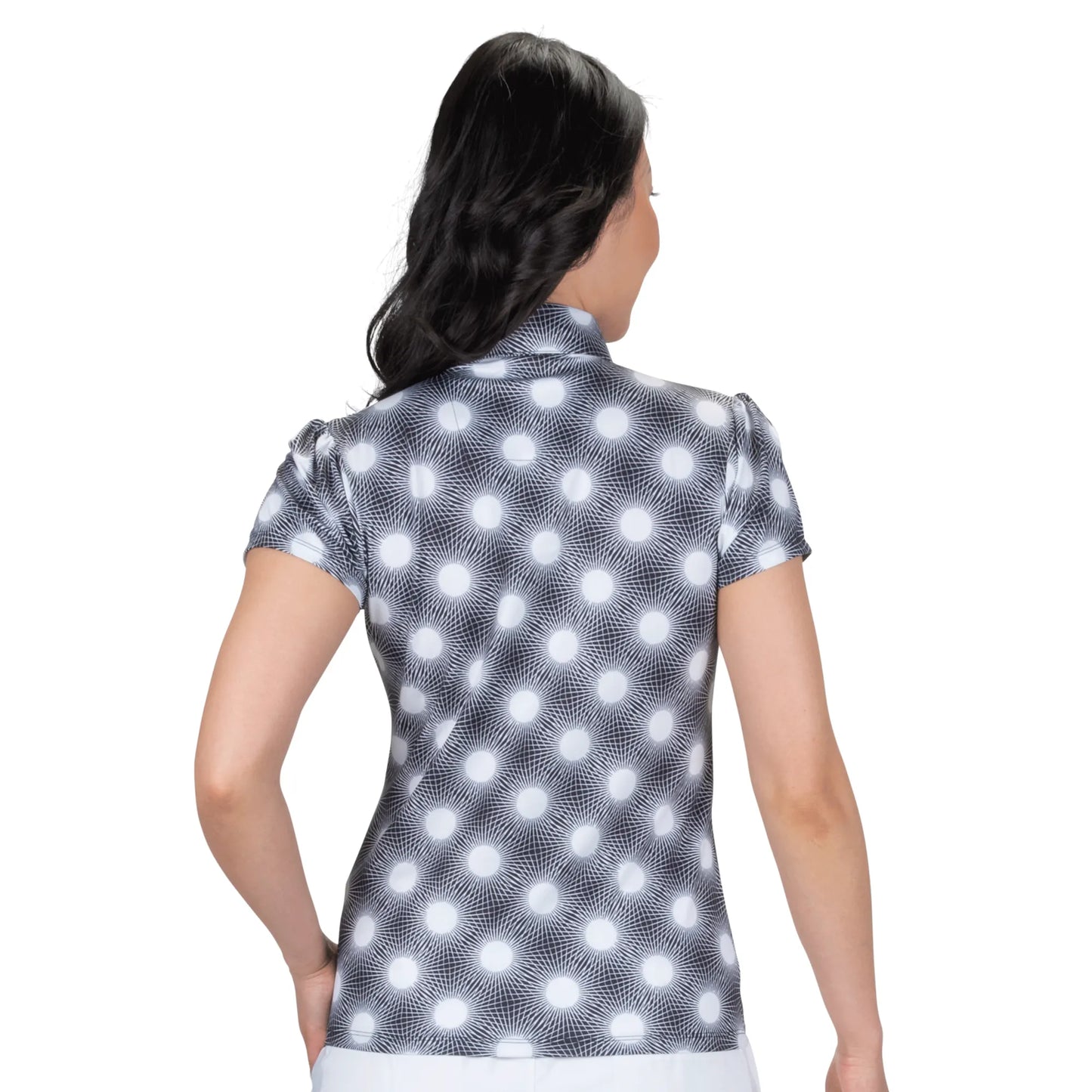 Nancy Lopez   Brilliant Short Sleeve Polo Black Multi