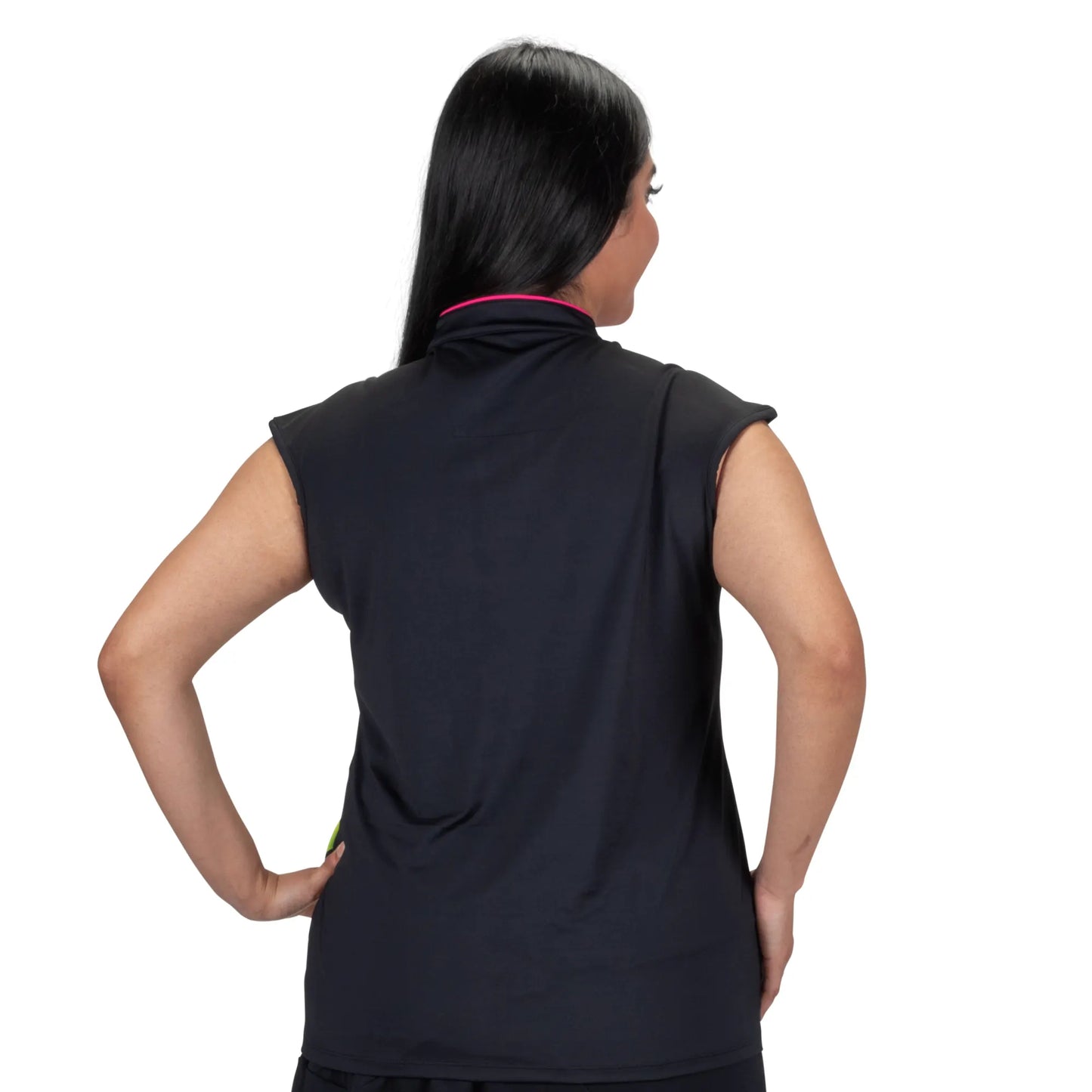 Nancy Lopez  Express Sleeveless Polo Plus Black Multi