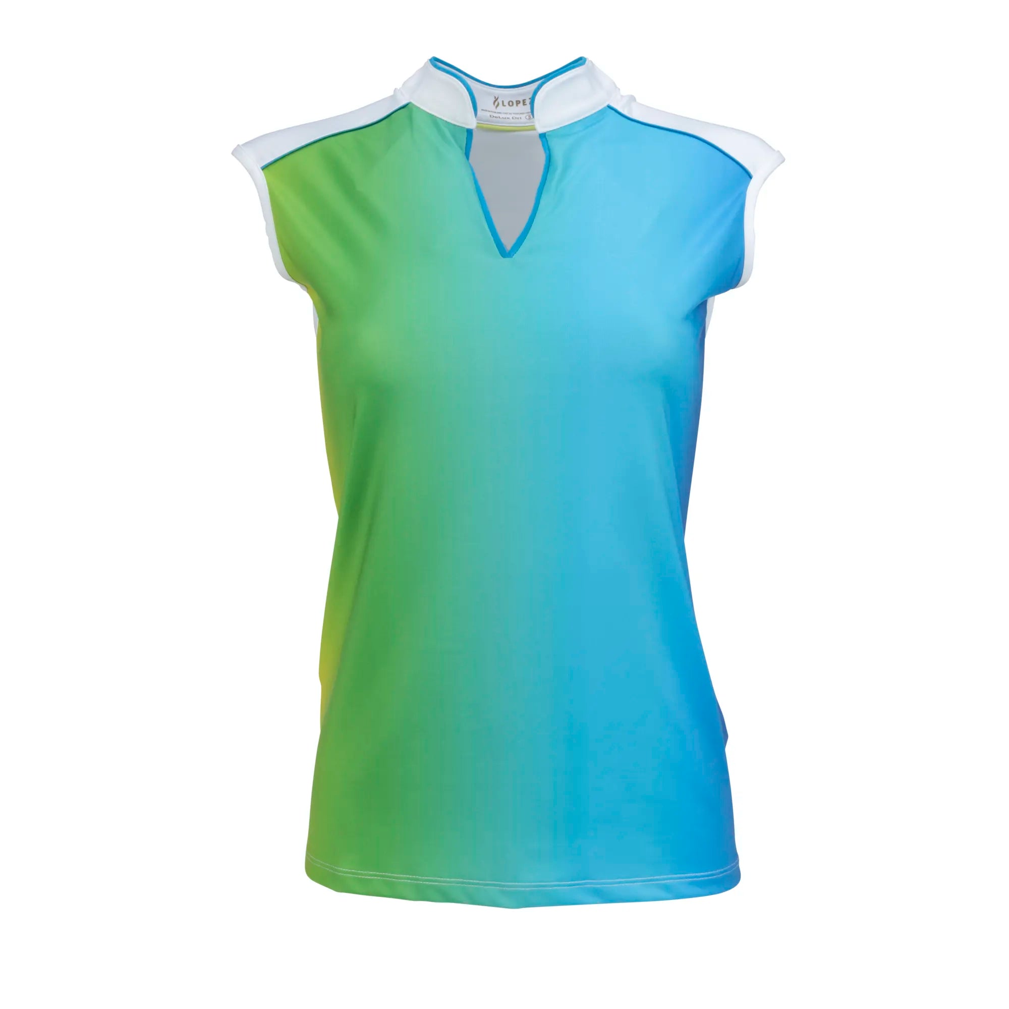 Nancy Lopez  Express Sleeveless Polo Plus White Multi