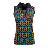 Nancy Lopez  Halo Sleeveless Polo Black Multi