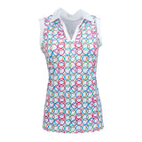 Nancy Lopez  Halo Sleeveless Polo White Multi