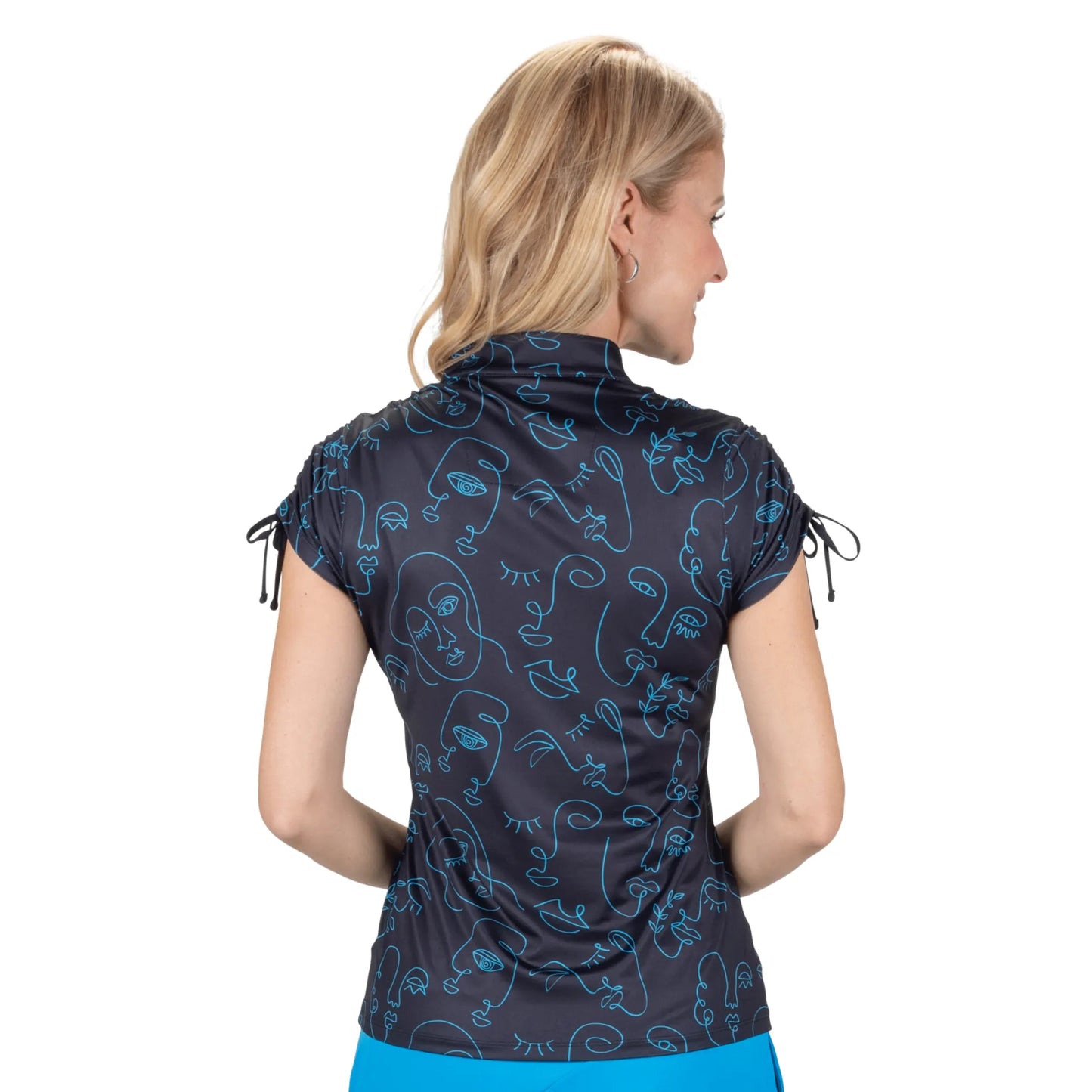 Nancy Lopez  Picasso Short Sleeve Polo Black Multi