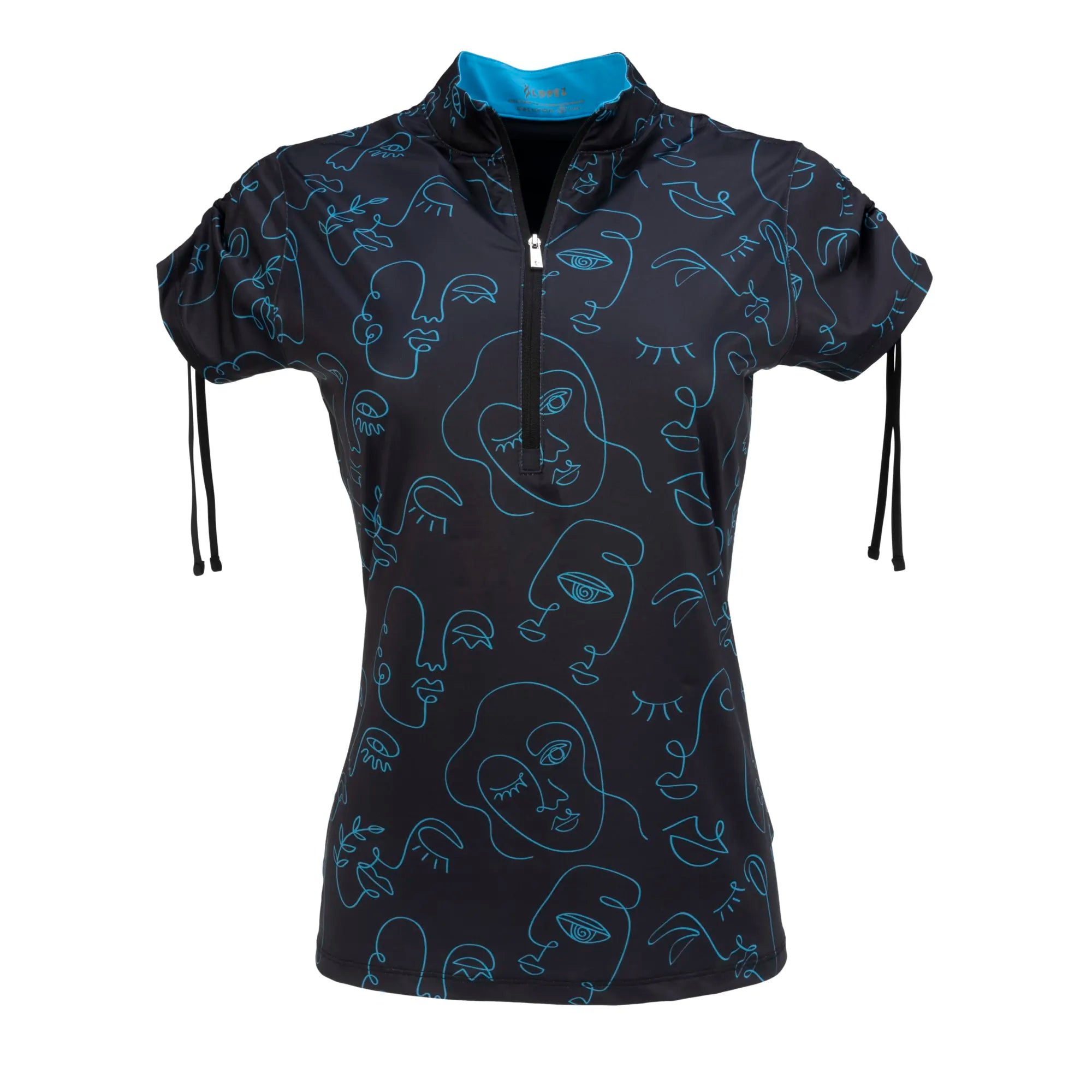 Nancy Lopez  Picasso Short Sleeve Polo Black Multi