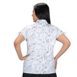 Nancy Lopez  Picasso Short Sleeve Polo Plus White Multi