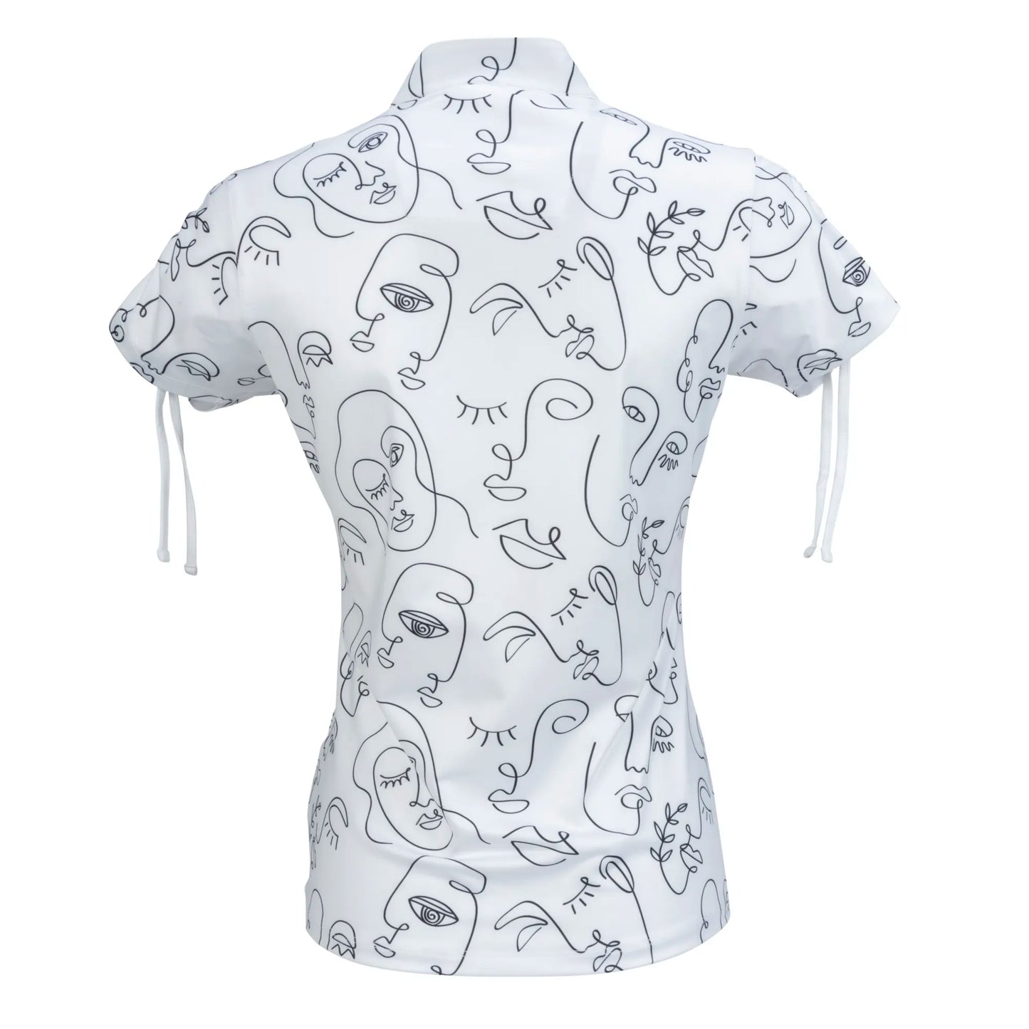 Nancy Lopez  Picasso Short Sleeve Polo Plus White Multi