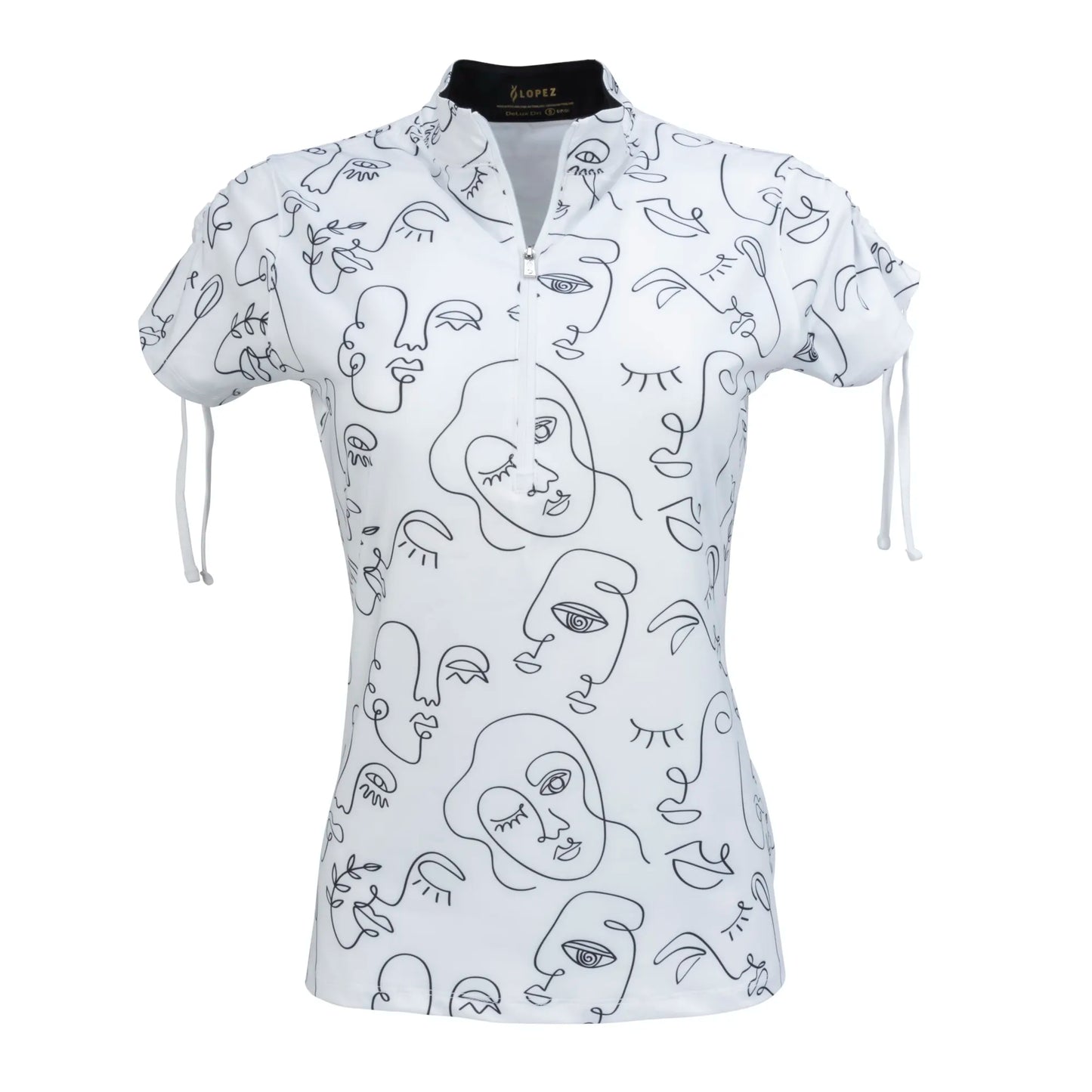Nancy Lopez  Picasso Short Sleeve Polo White Multi