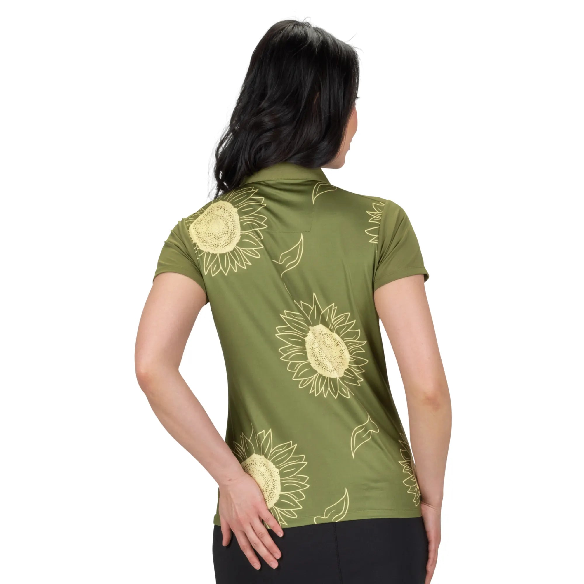 Nancy Lopez   Sunny Short Sleeve Polo Olive Multi