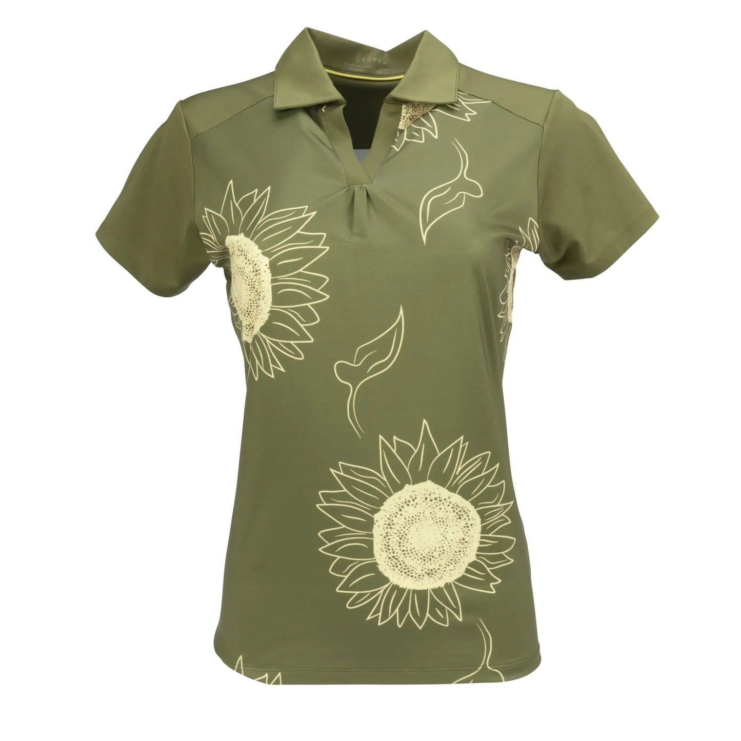 Nancy Lopez   Sunny Short Sleeve Polo Olive Multi