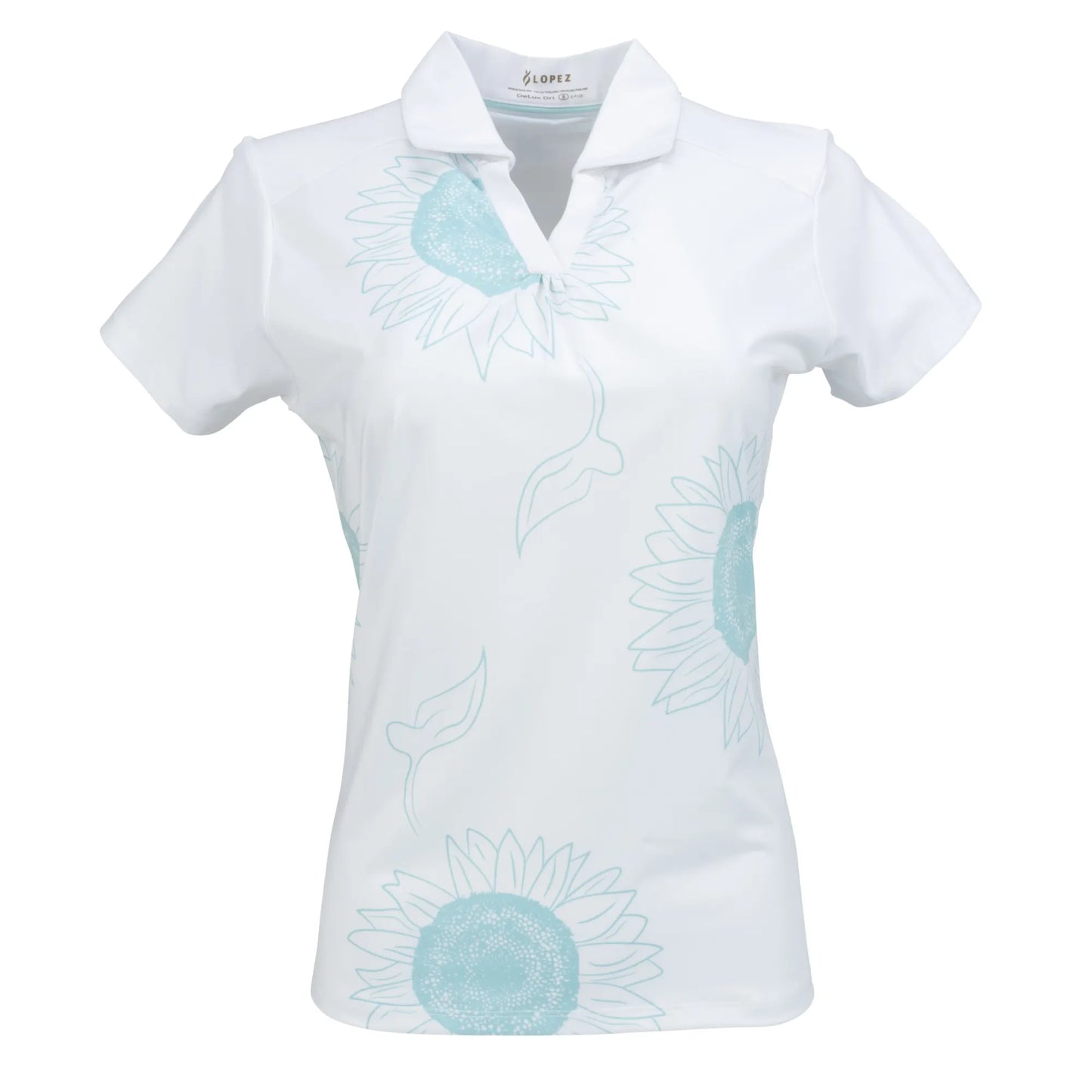 Nancy Lopez   Sunny Short Sleeve Polo Plus White Multi