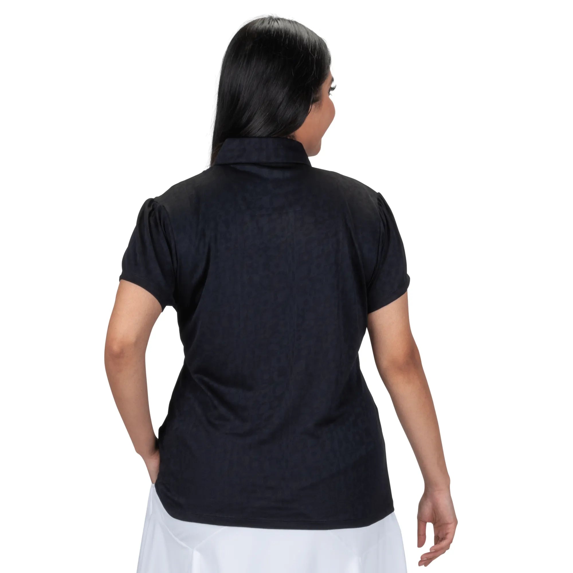 Nancy Lopez  Swagger Short Sleeve Polo Plus Black