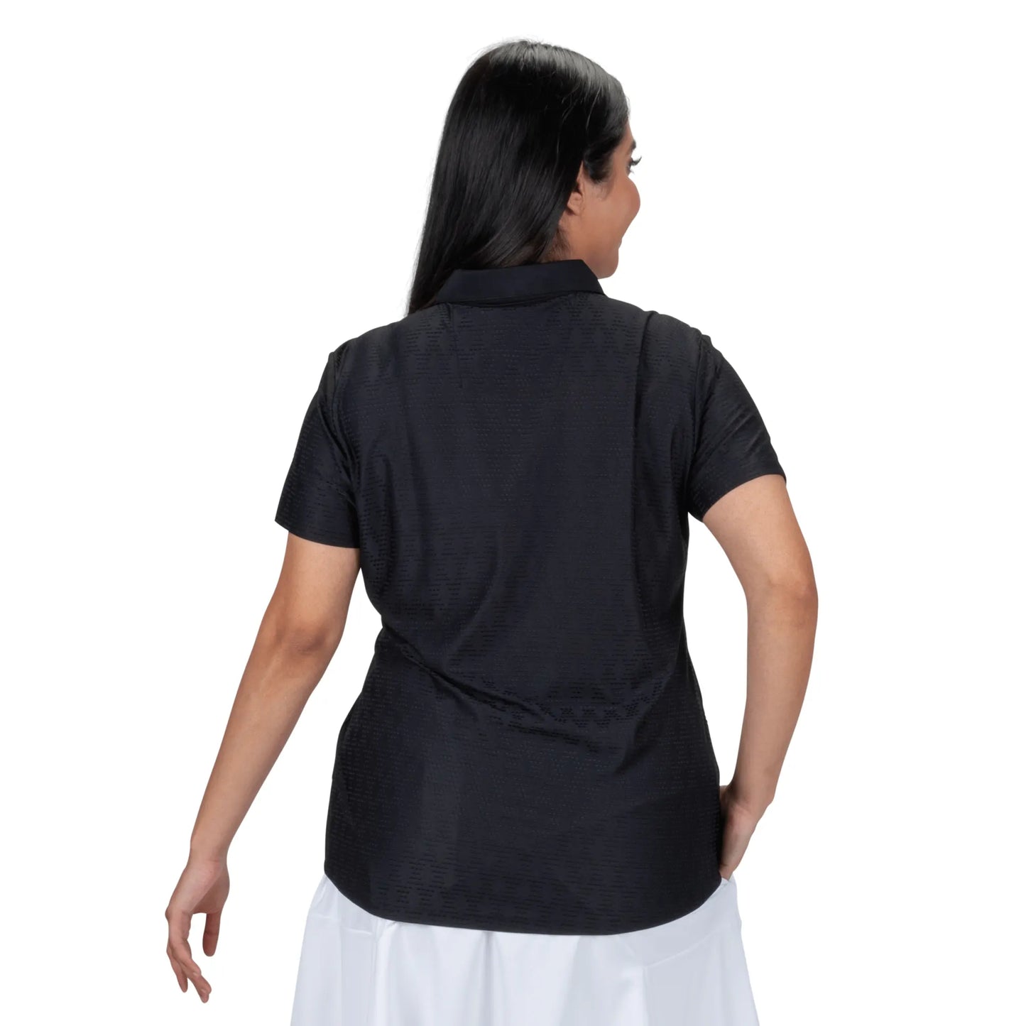 Nancy Lopez   Tempo Short Sleeve Polo Plus Black