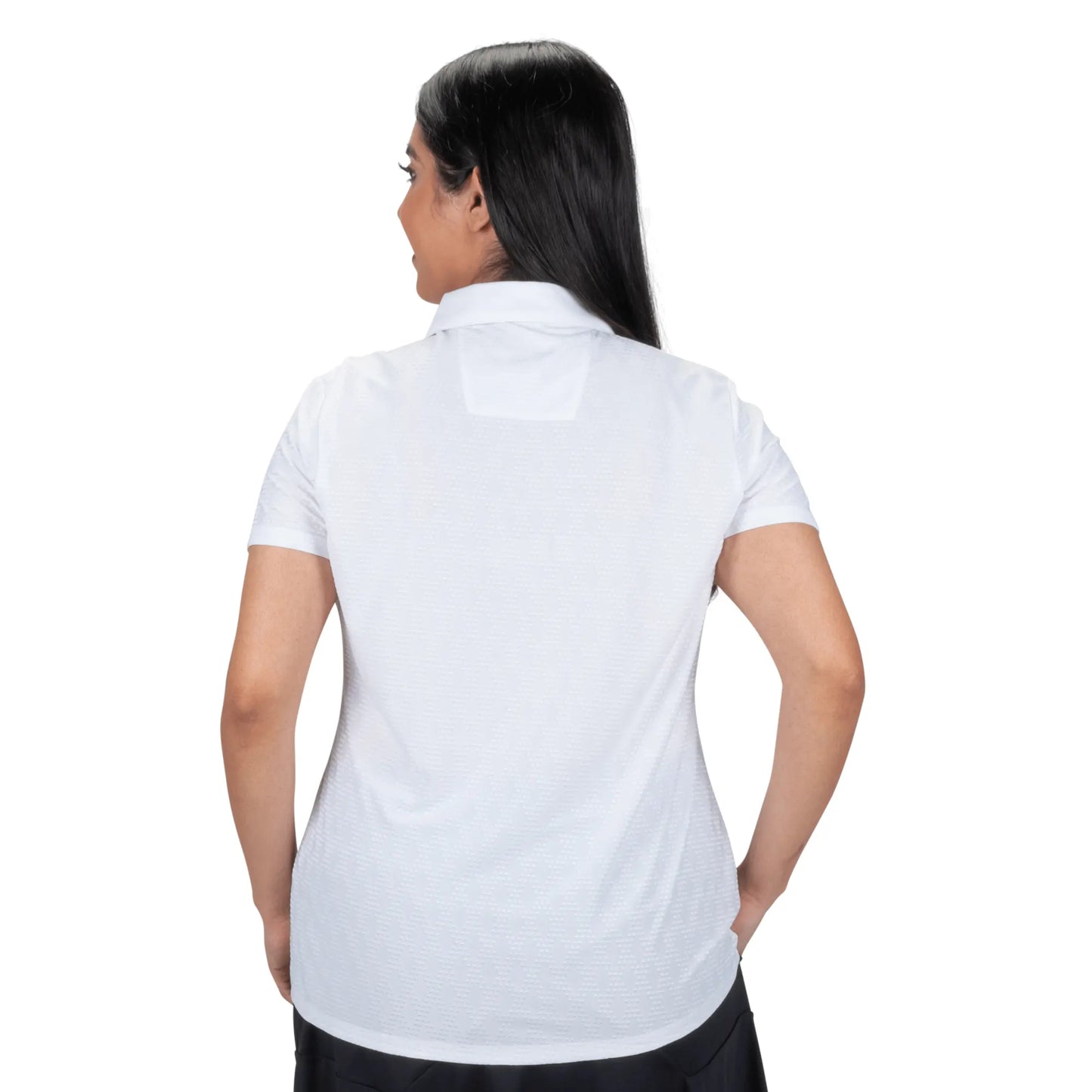 Nancy Lopez   Tempo Short Sleeve Polo Plus White
